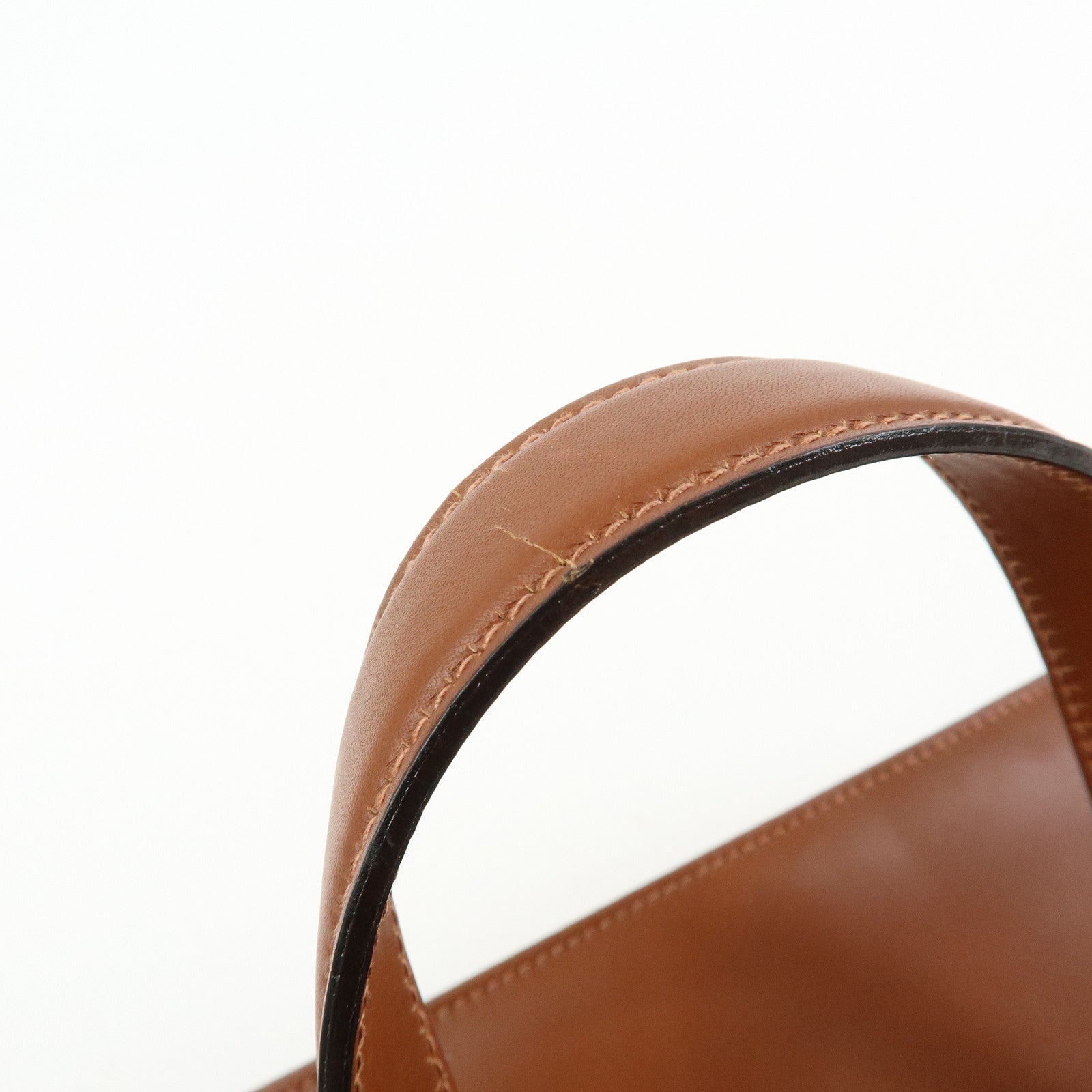 Ferragamo Gancini Leather 2Way Bag Hand Bag Shoulder Bag Brown