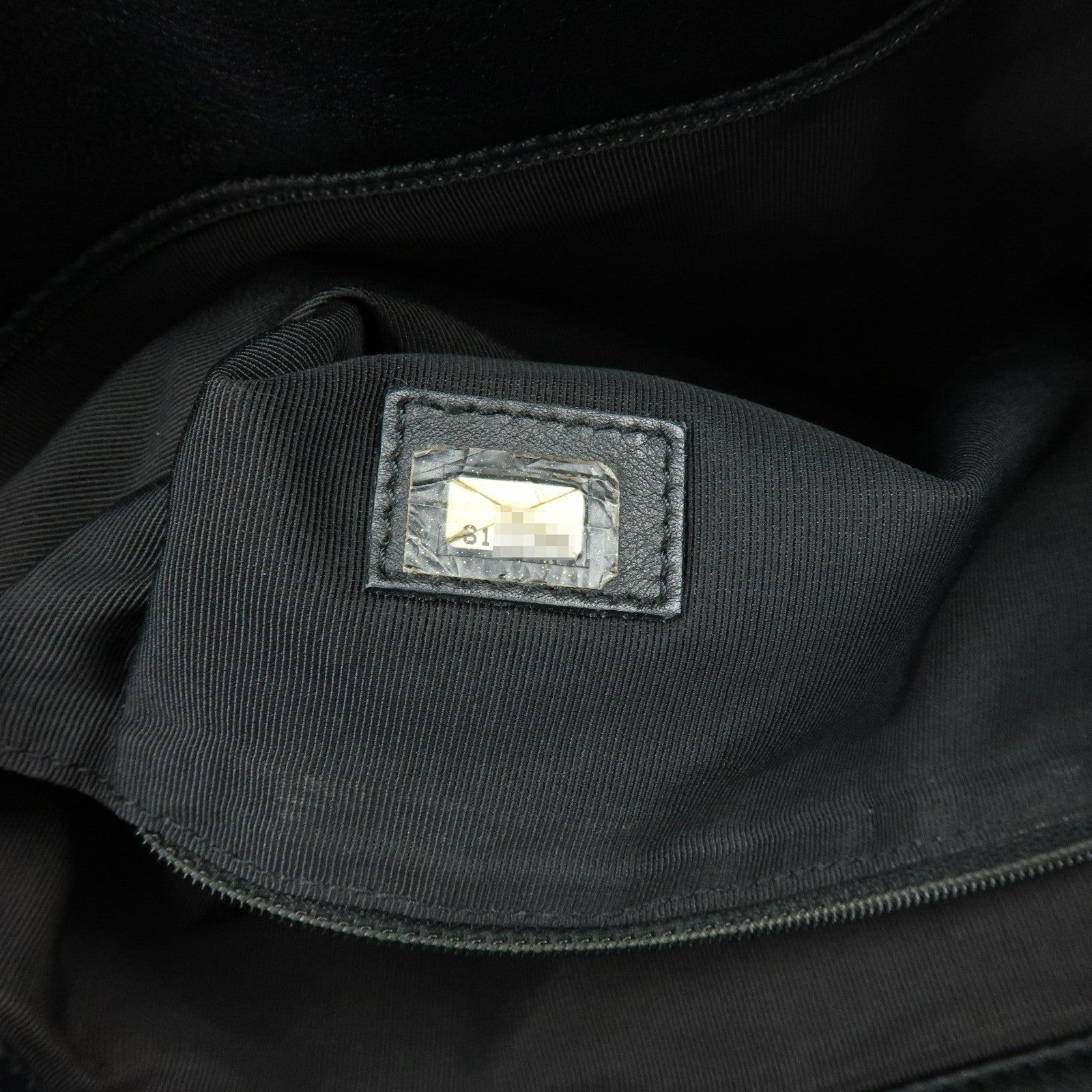 CHANEL Calf Leather Tote Bag Shoulder Bag Hand Bag Black