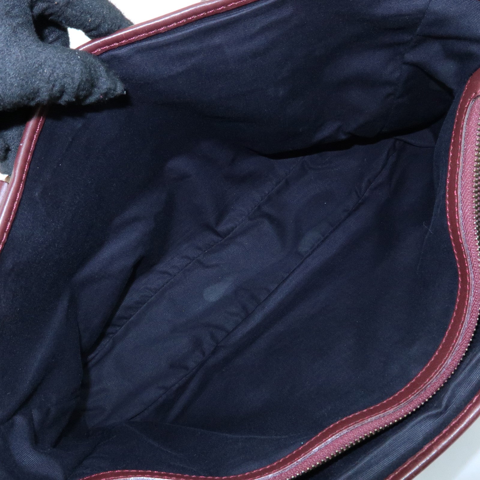 CELINE C Macadam Boogie Bag Suede Leather Hand Bag Black Bordeaux