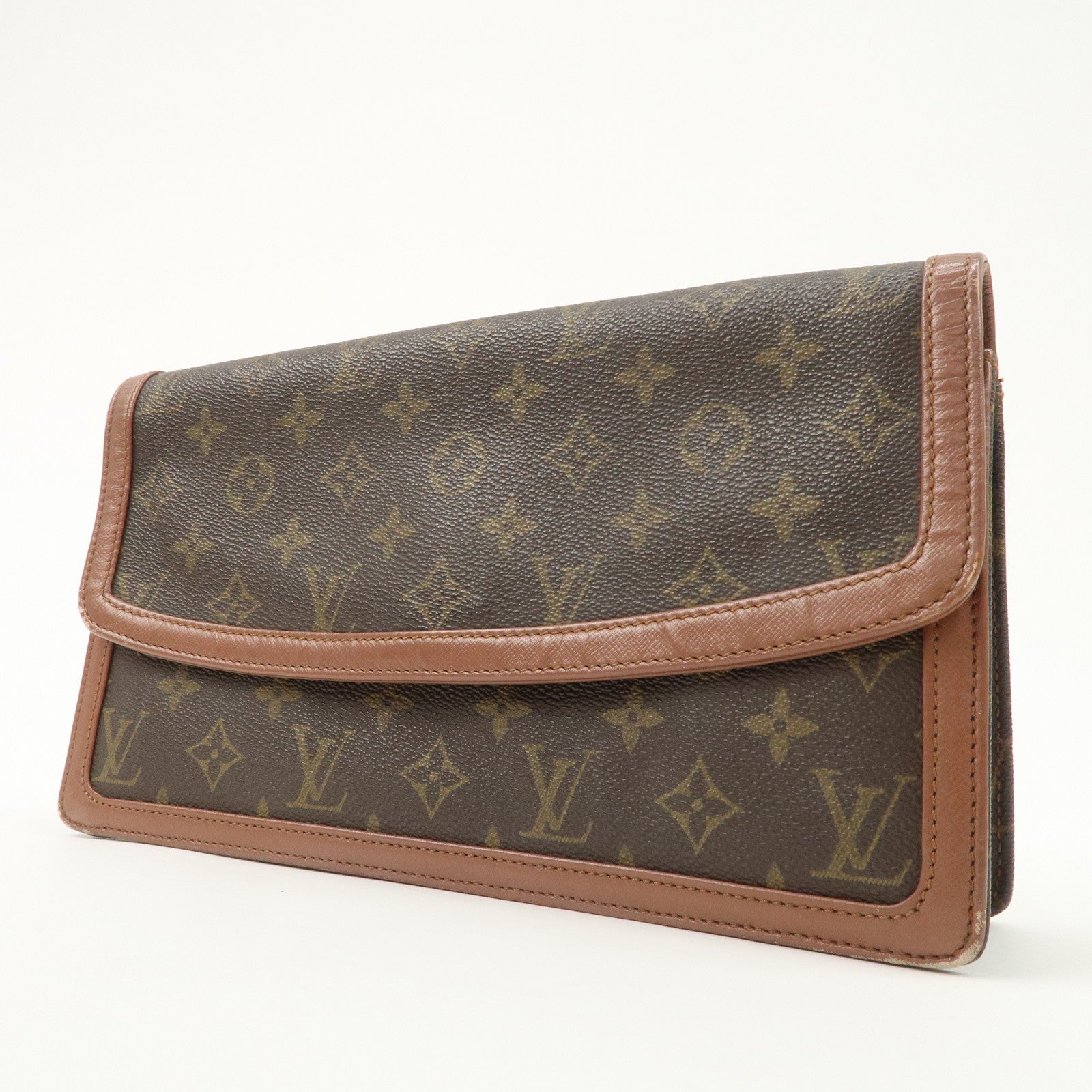 Louis Vuitton Monogram Pochette Damme PM Clutch Bag Brown M51812