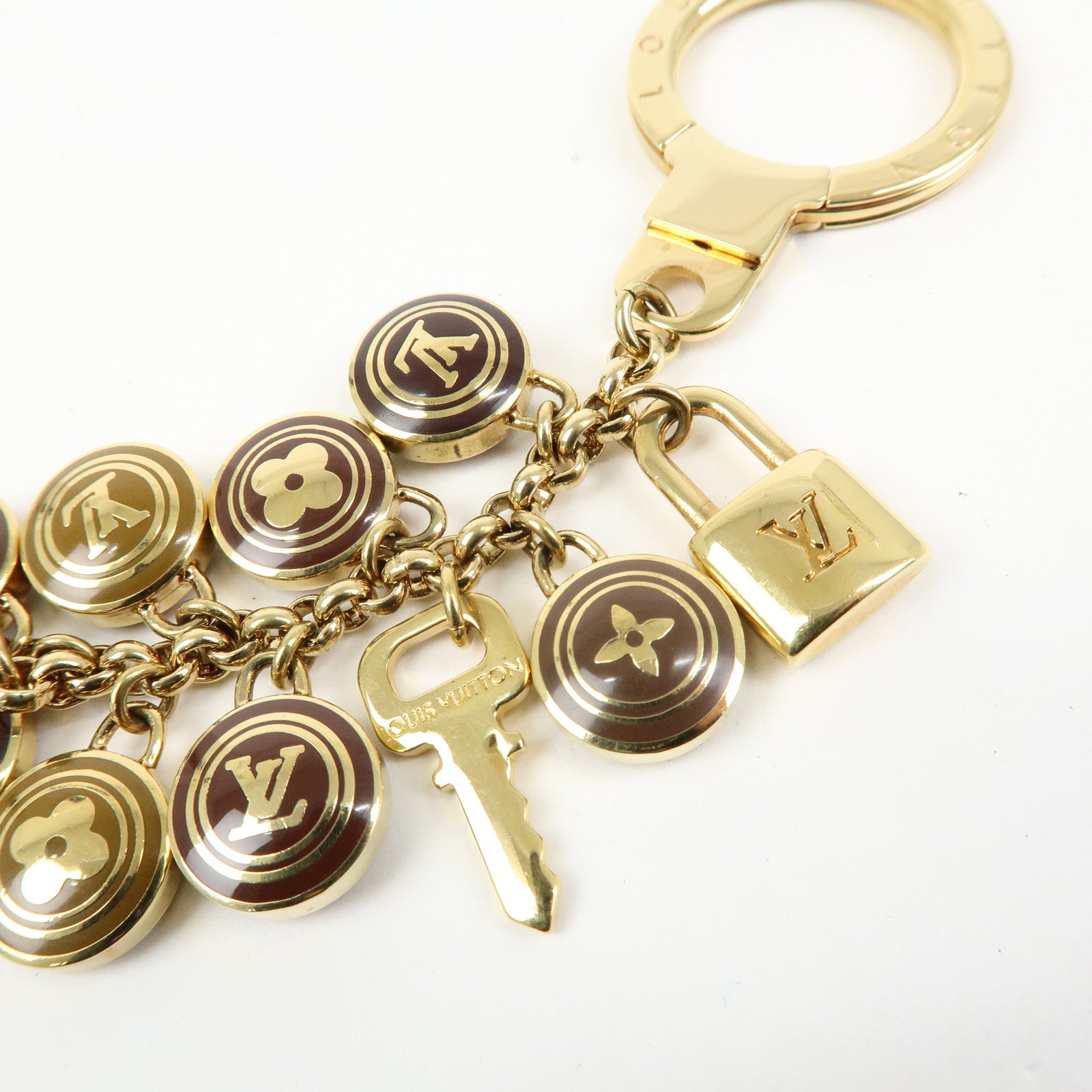Louis Vuitton Porte Cles Pastilles Bag Charm Gold Brown M65387