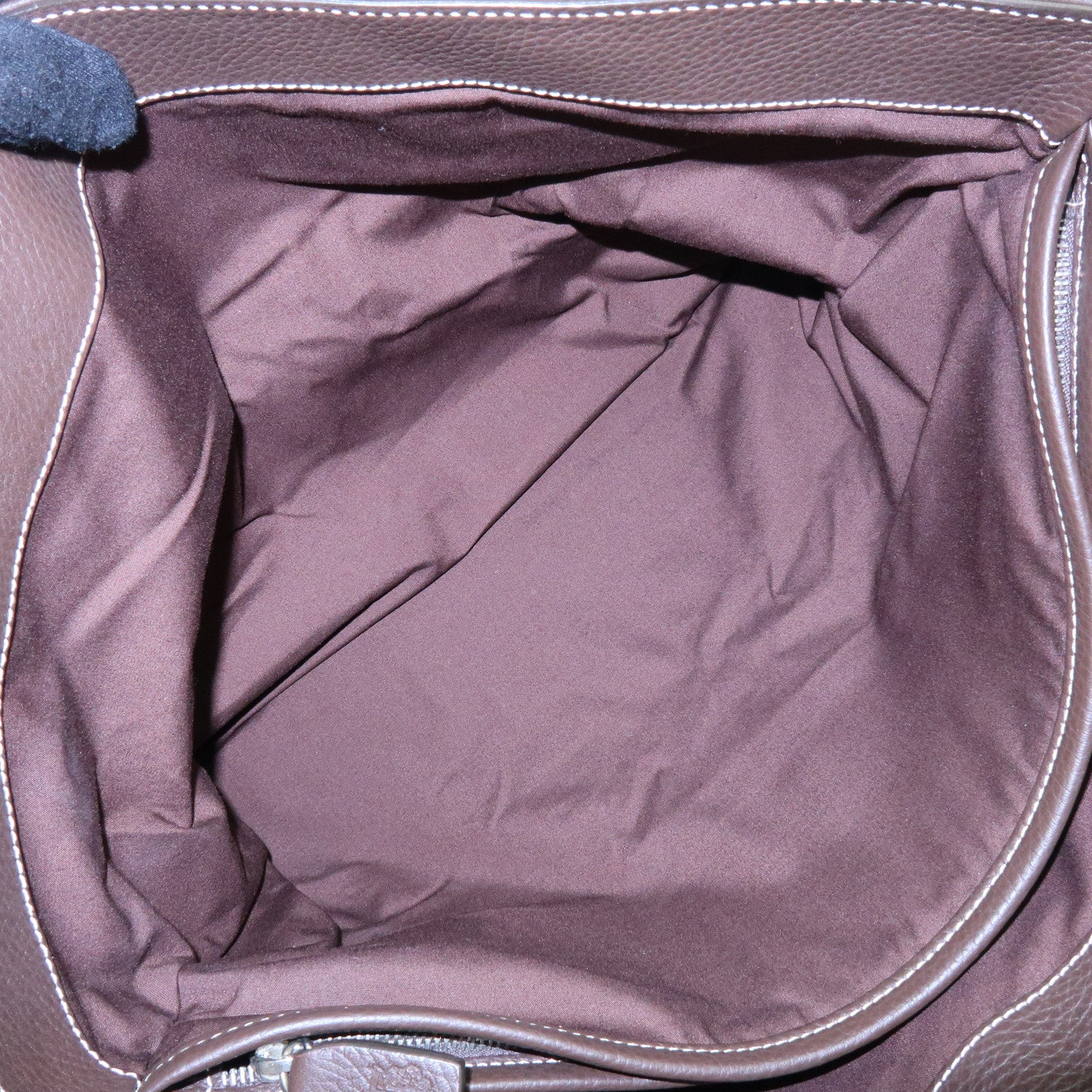 TOD'S Logo Leather Tote Bag Shoulder Bag Brown
