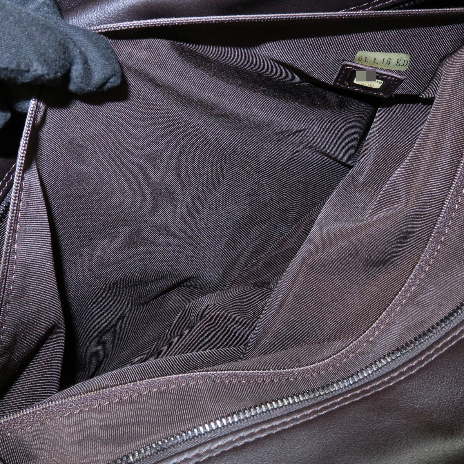 CHANEL COCO Mark Calf Skin Boston Bag Travel Bag Dark Brown