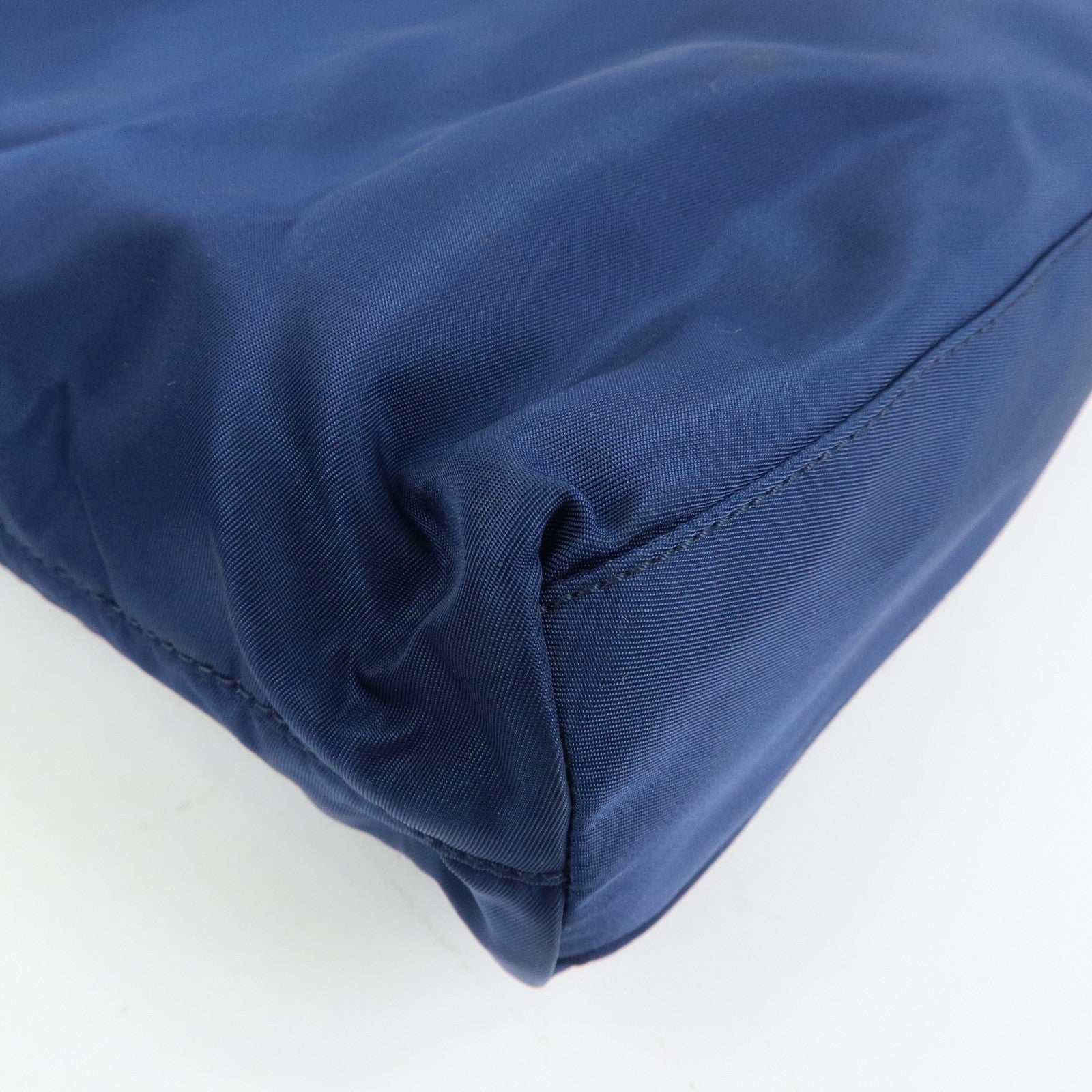 PRADA Triangle Logo Nylon Shoulder Bag Hand Bag Navy B6242