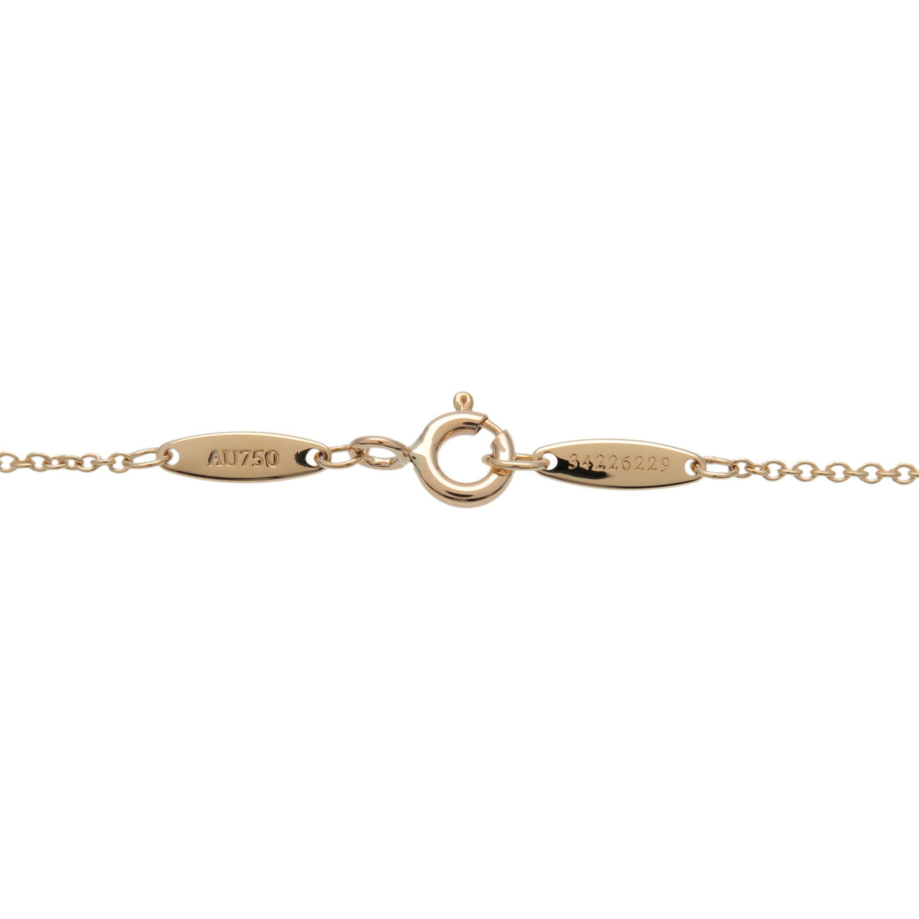 Tiffany & Co By The Yard 1P Diamond  Necklace 0.36ct K18YG 750YG