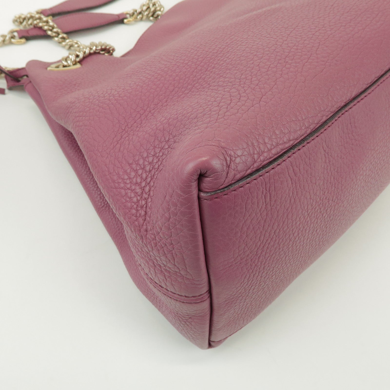 GUCCI SOHO Interlocking G Leather Chain Shoulder Bag Pink 308982