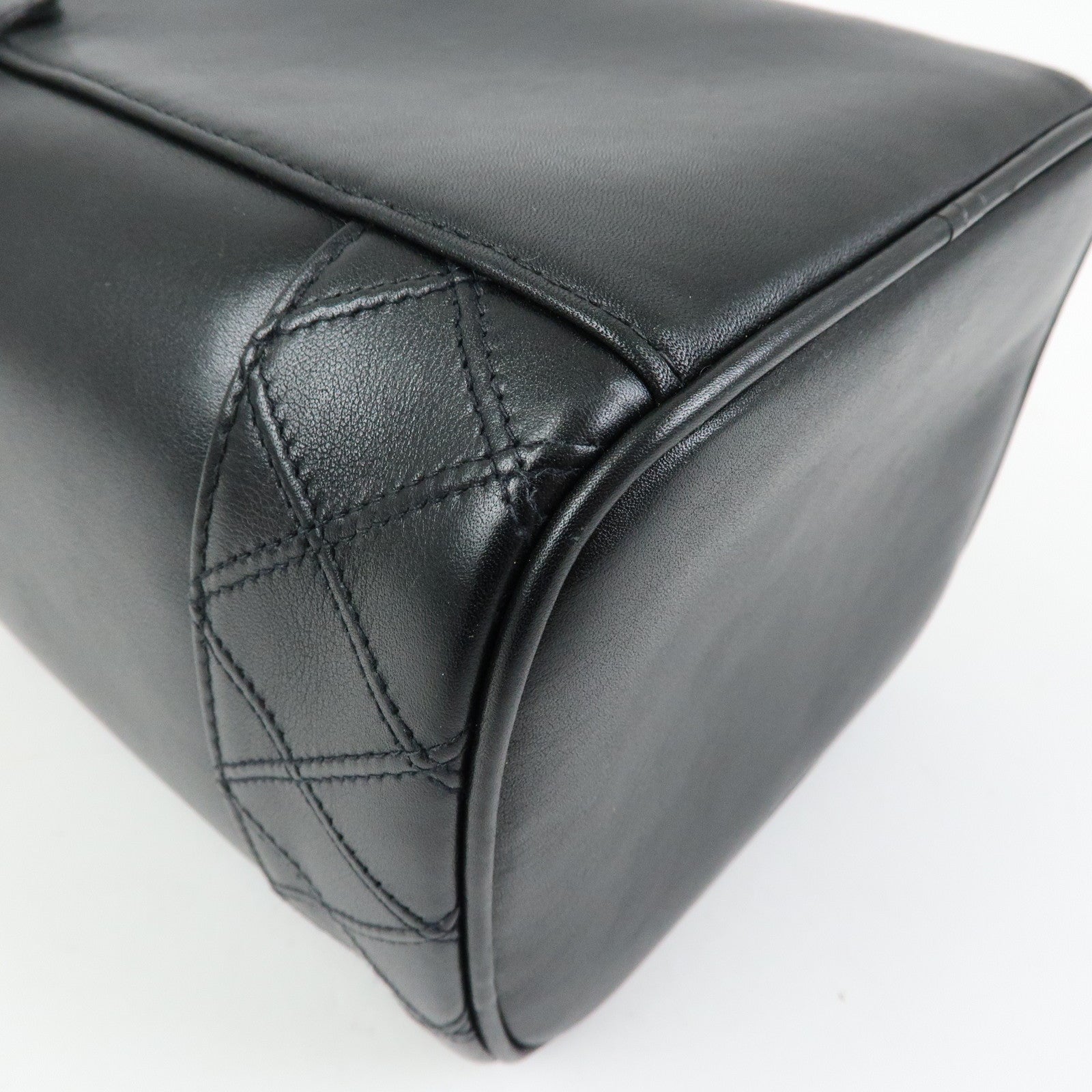 CHANEL COCO Mark Bicolore Lamb Skin Vanity Bag Hand Bag A01619