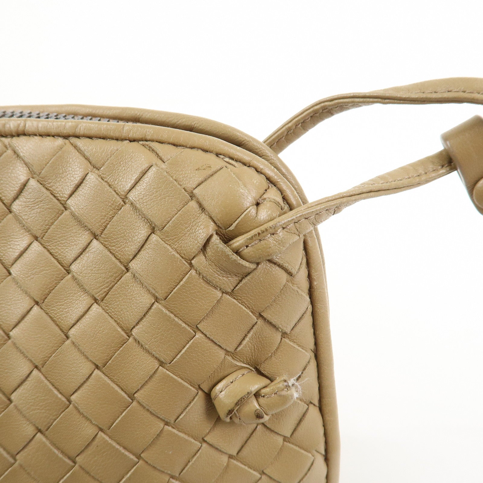 BOTTEGA VENETA Intrecciato Leather Shoulder Bag Light Brown