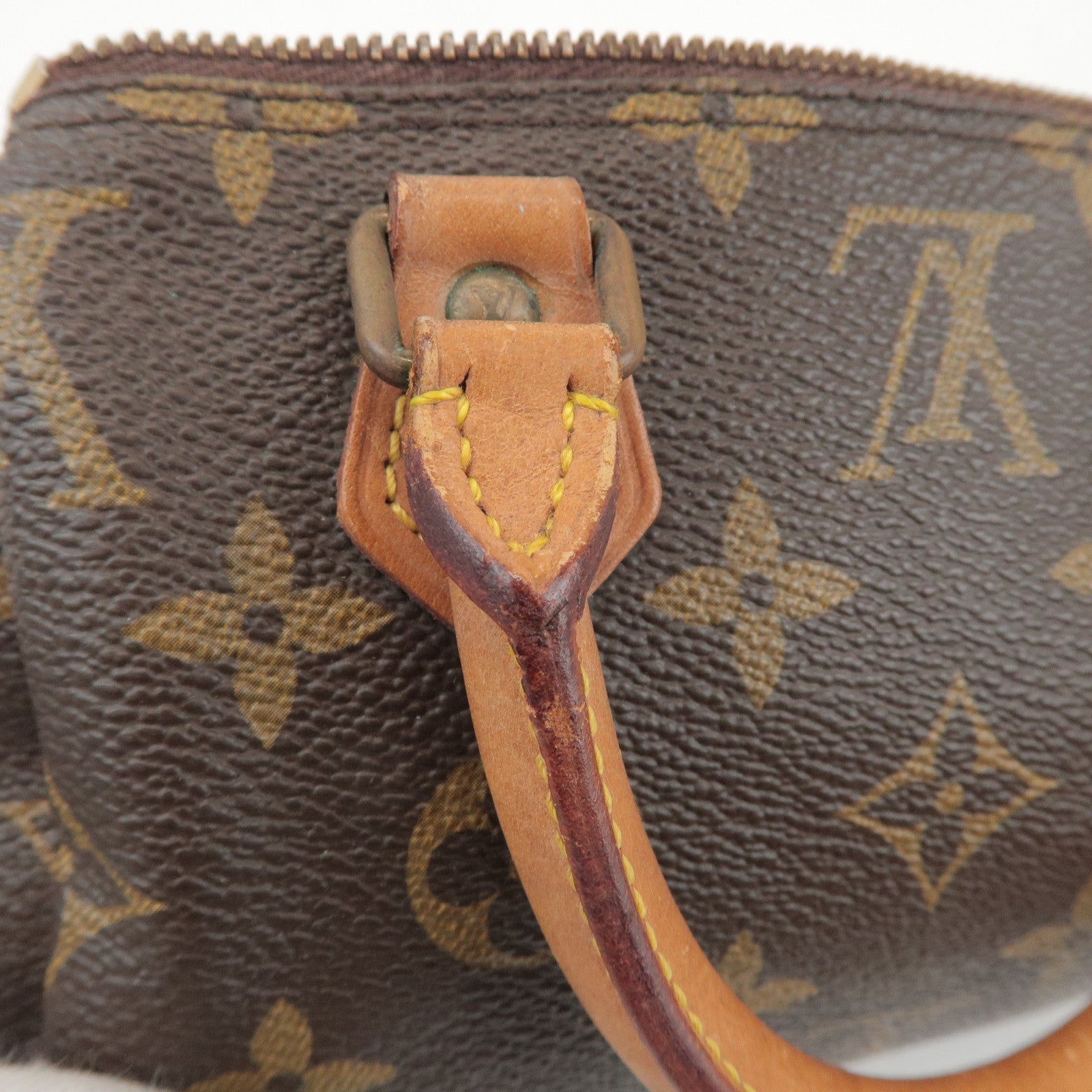 Louis Vuitton Monogram Mini Speedy Hand Bag Brown M41534