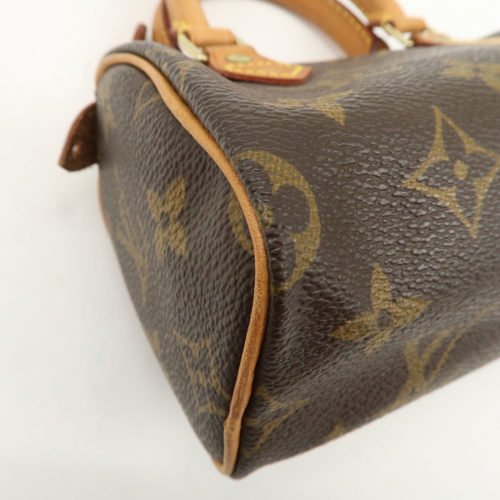 Louis Vuitton Monogram Mini Speedy Hand Bag & Strap Brown M41534