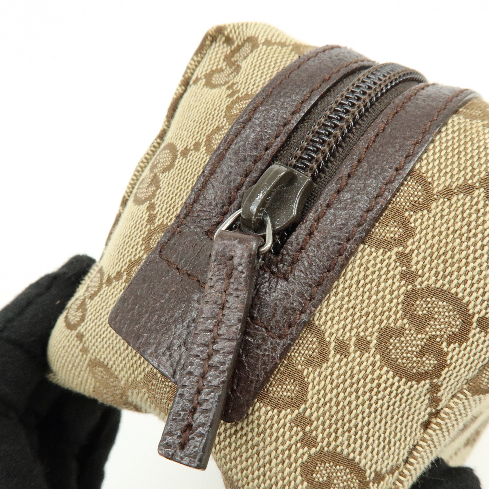 GUCCI GG Monogram Canvas Cosmetic Pouch Beige Brown 29595