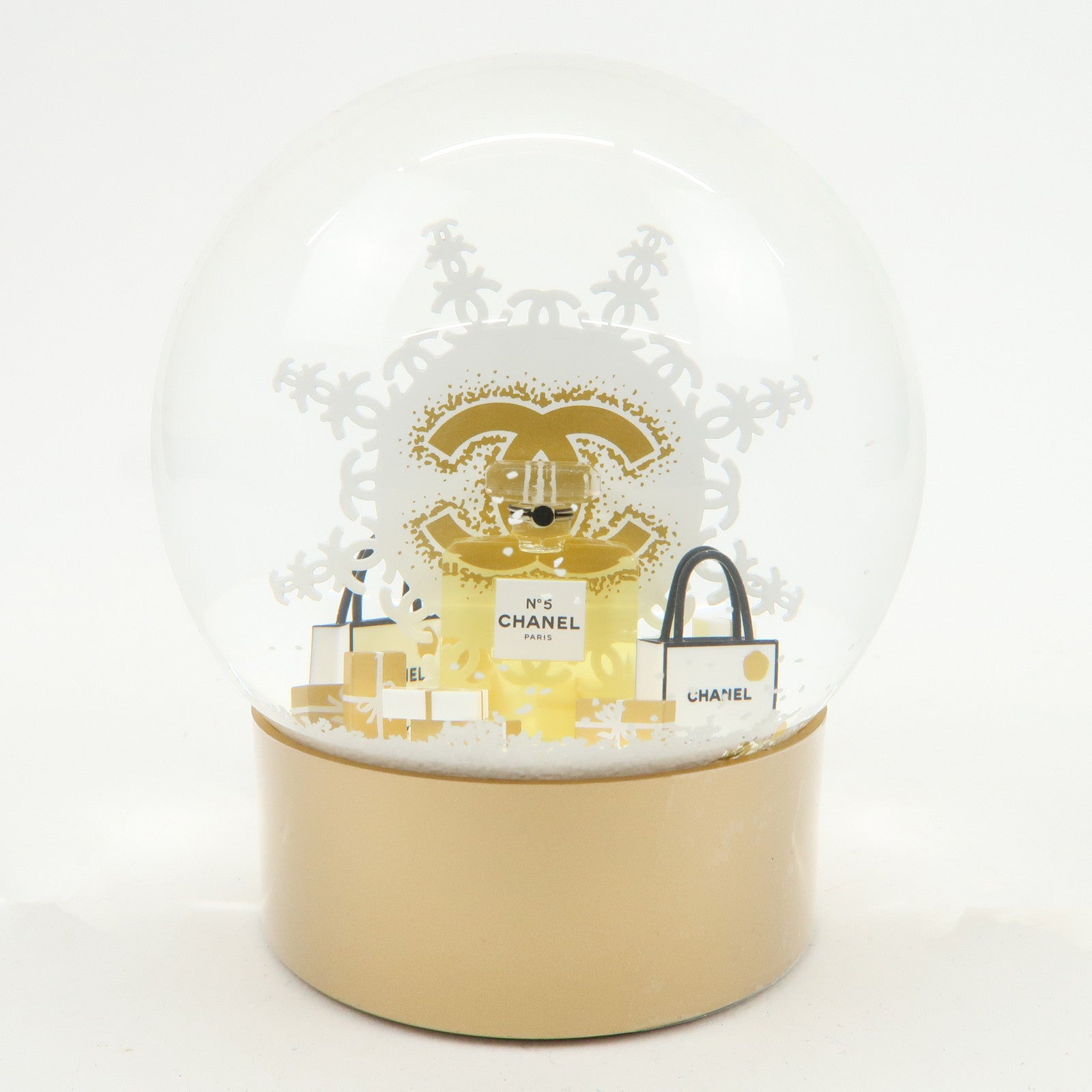 CHANEL Snow Globe Snow Dome 2024 Christmas Novelty Gold