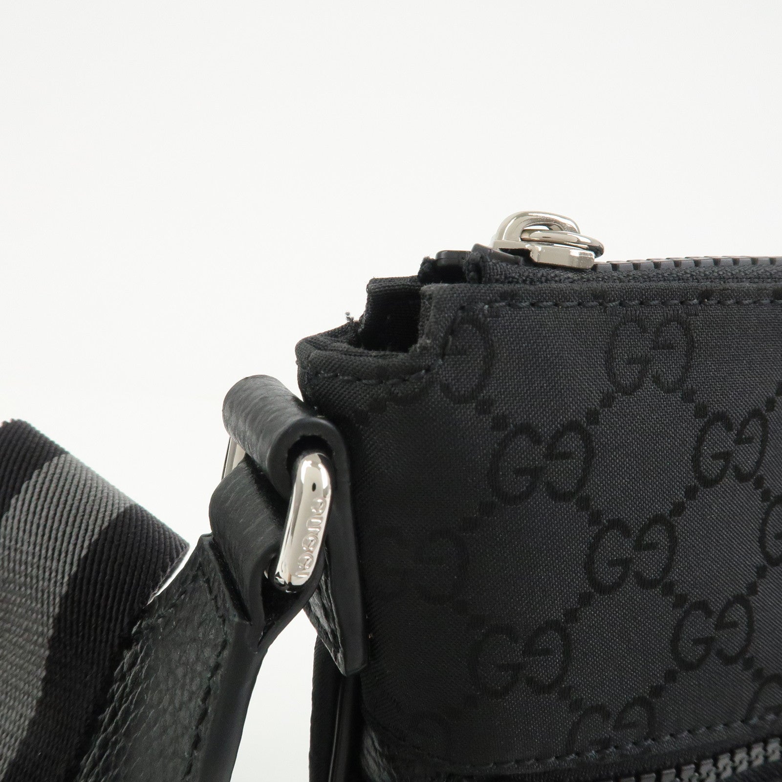 GUCCI Sherry GG Nylon Leather Shoulder Bag Crossbody Bag 449183