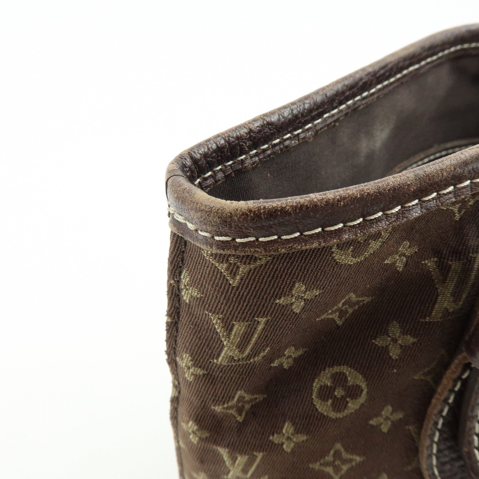 Louis Vuitton Monogram Mini Lin Bucket PM Tote Bag Ebene M95226