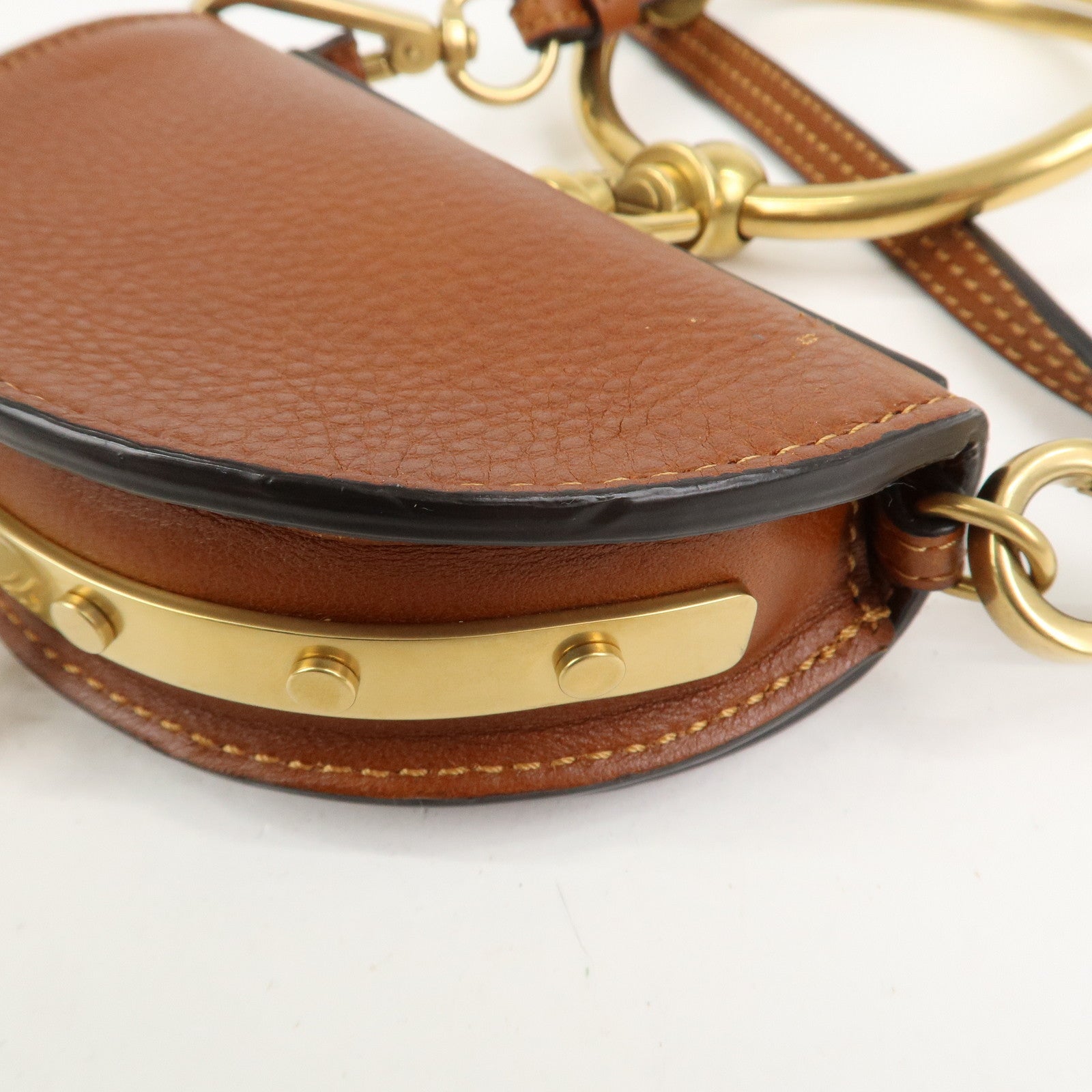 Chloe Alphabet Nile Minaudier Calf Leather 2Way Bag Shoulder Bag