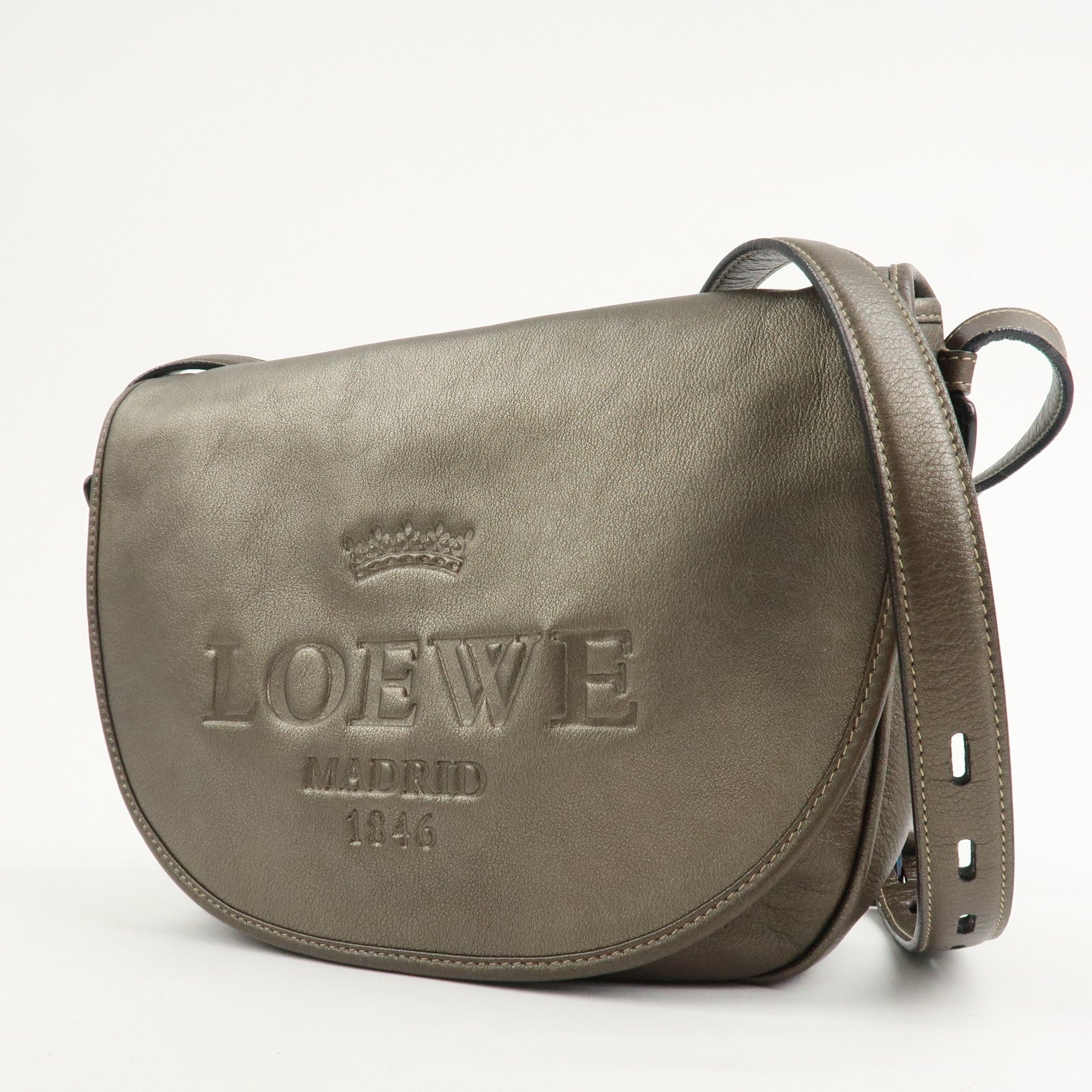 LOEWE Heritage Leather Shoulder Bag Crossbody Bag Bronze