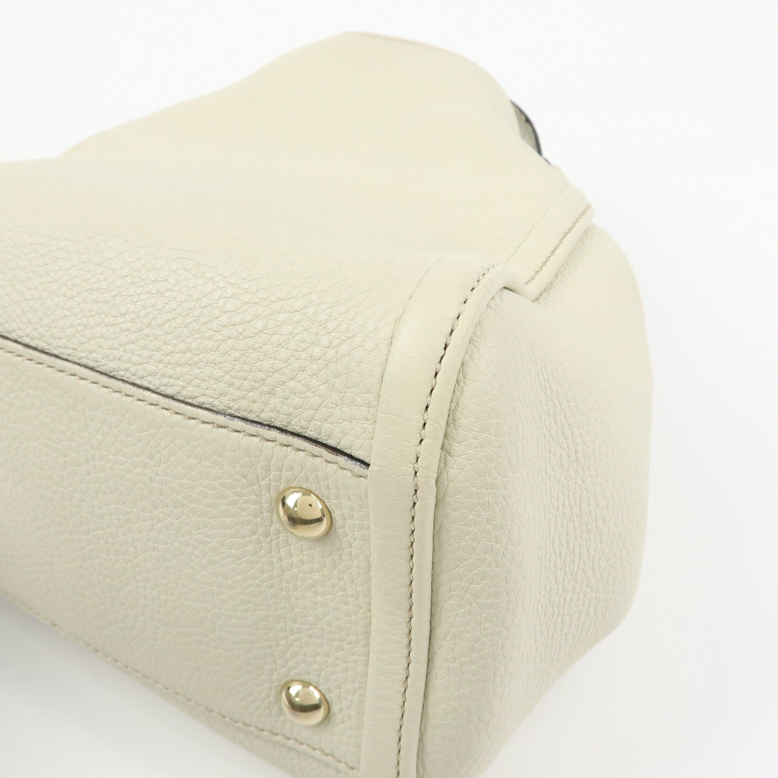 GUCCI SOHO Interlocking G Calf Leather 2Way Hand Bag Ivory 336751