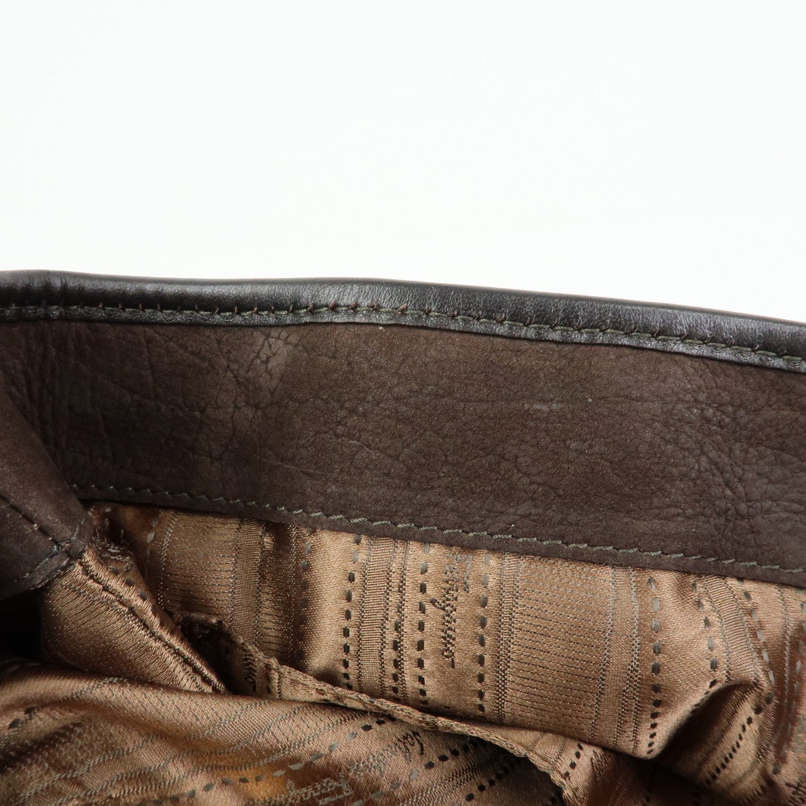Ferragamo Gancini Suede Leather Tote Bag Hand Bag Brown
