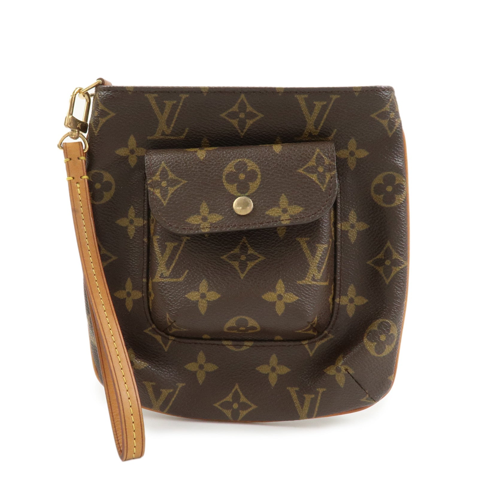 Louis Vuitton Monogram Partition Pouch Wristlet Bag Brown M51901
