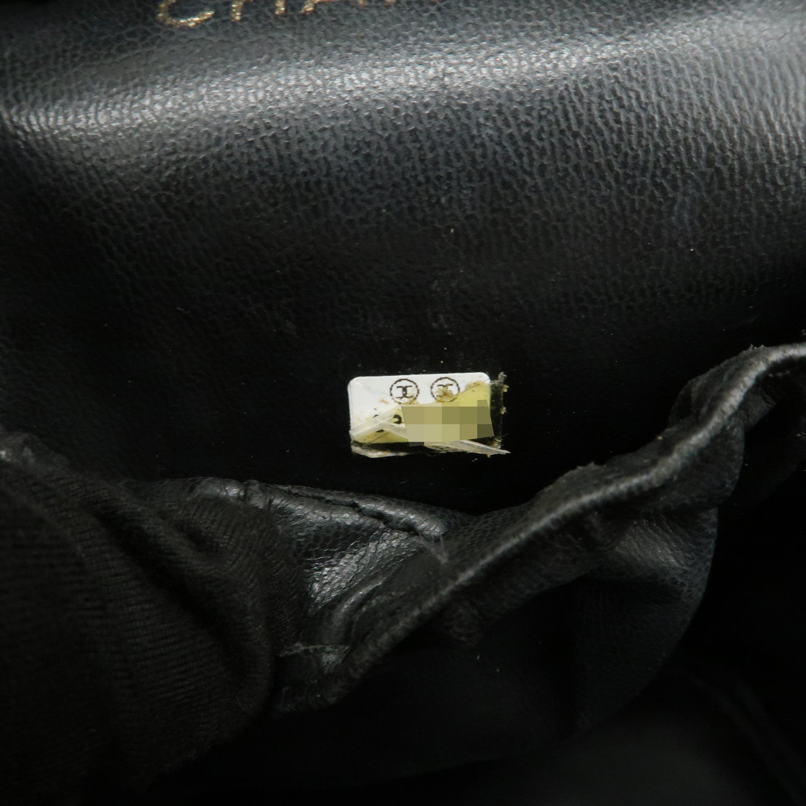 CHANEL COCO Mark Caviarskin Vanity Bag Hand Bag Makeup Bag A01998