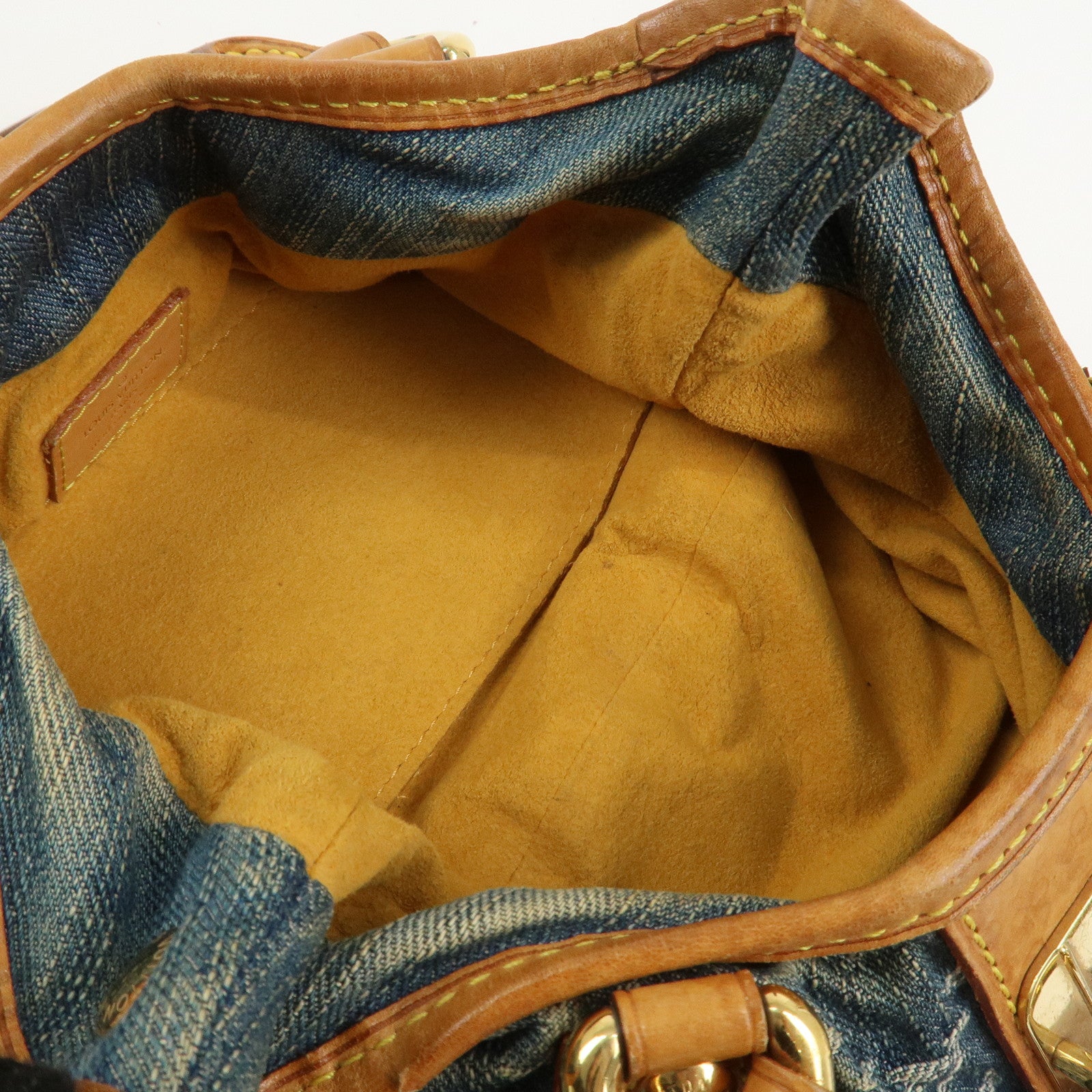Louis Vuitton Monogram Denim Pleaty Hand Bag Blue M95020