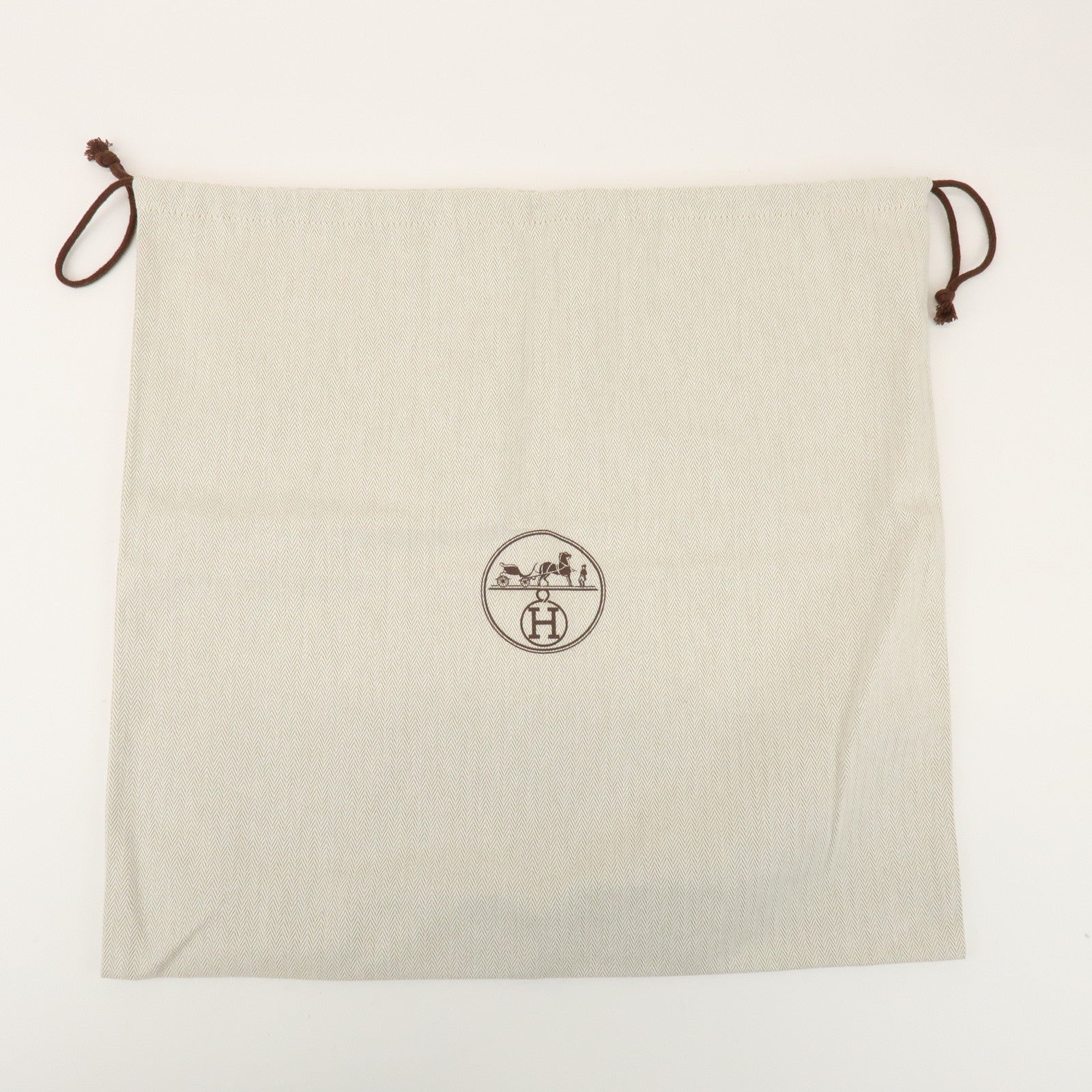 HERMES Set of 7 Drawstring Style Dust Bag Storage Bag Beige