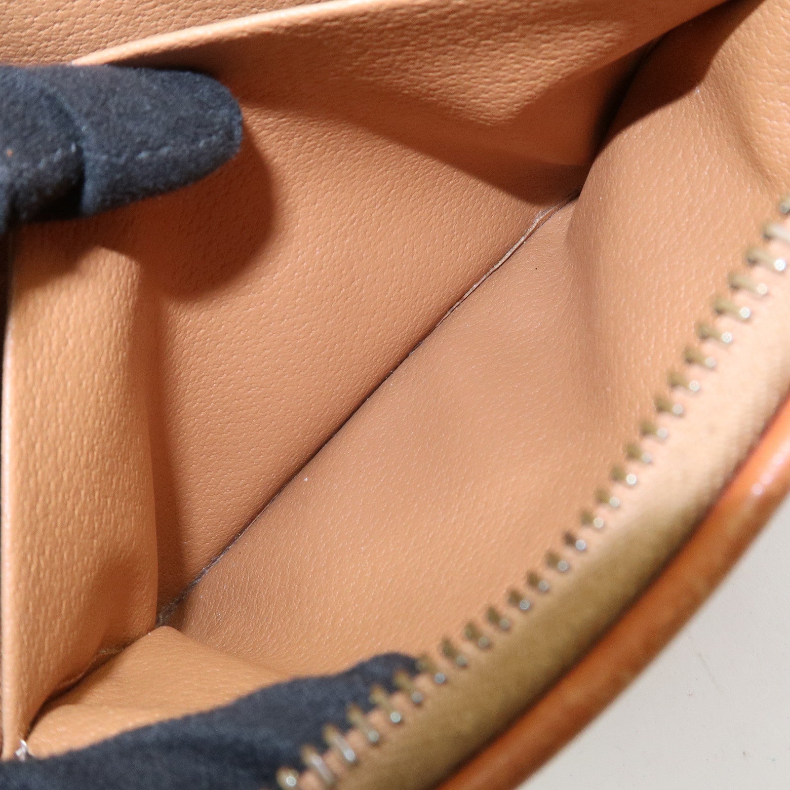 CELINE Macadam PVC Canvas Leather Cosmetic Pouch Brown