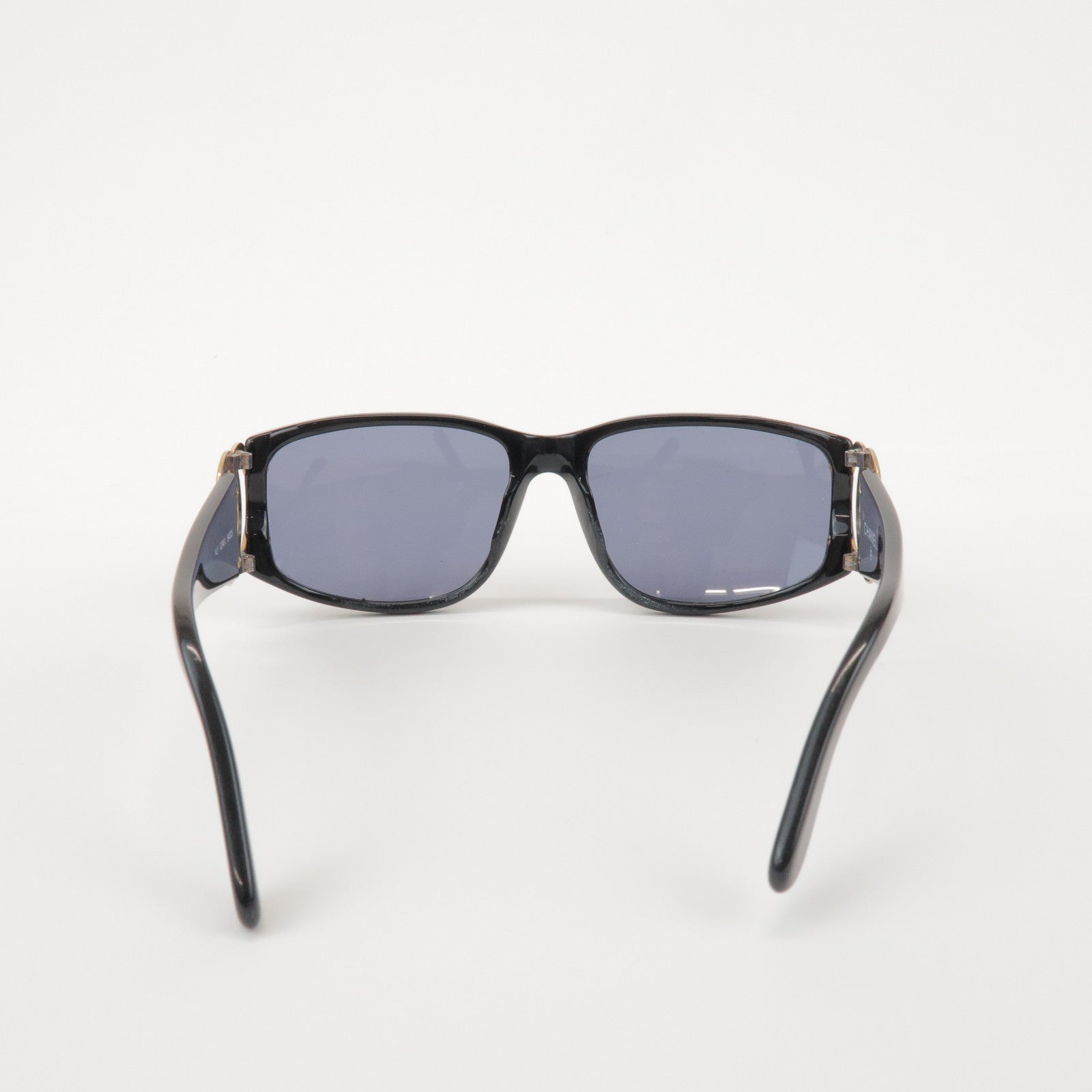 CHANEL COCO Mark Plastic Sunglasses Black Gold 02461 94305