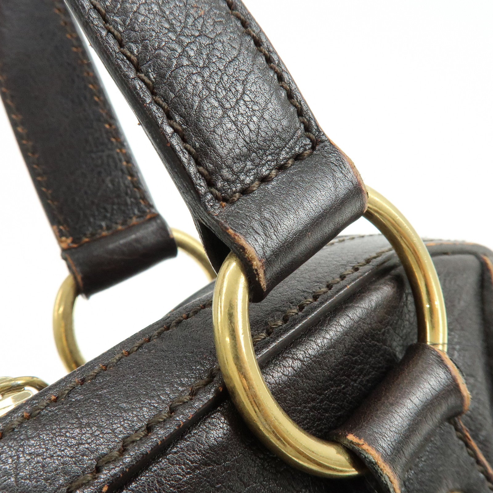 SAINT LAURENT PARIS Muse Y Line Calf Leather Hand Boston Bag Brown