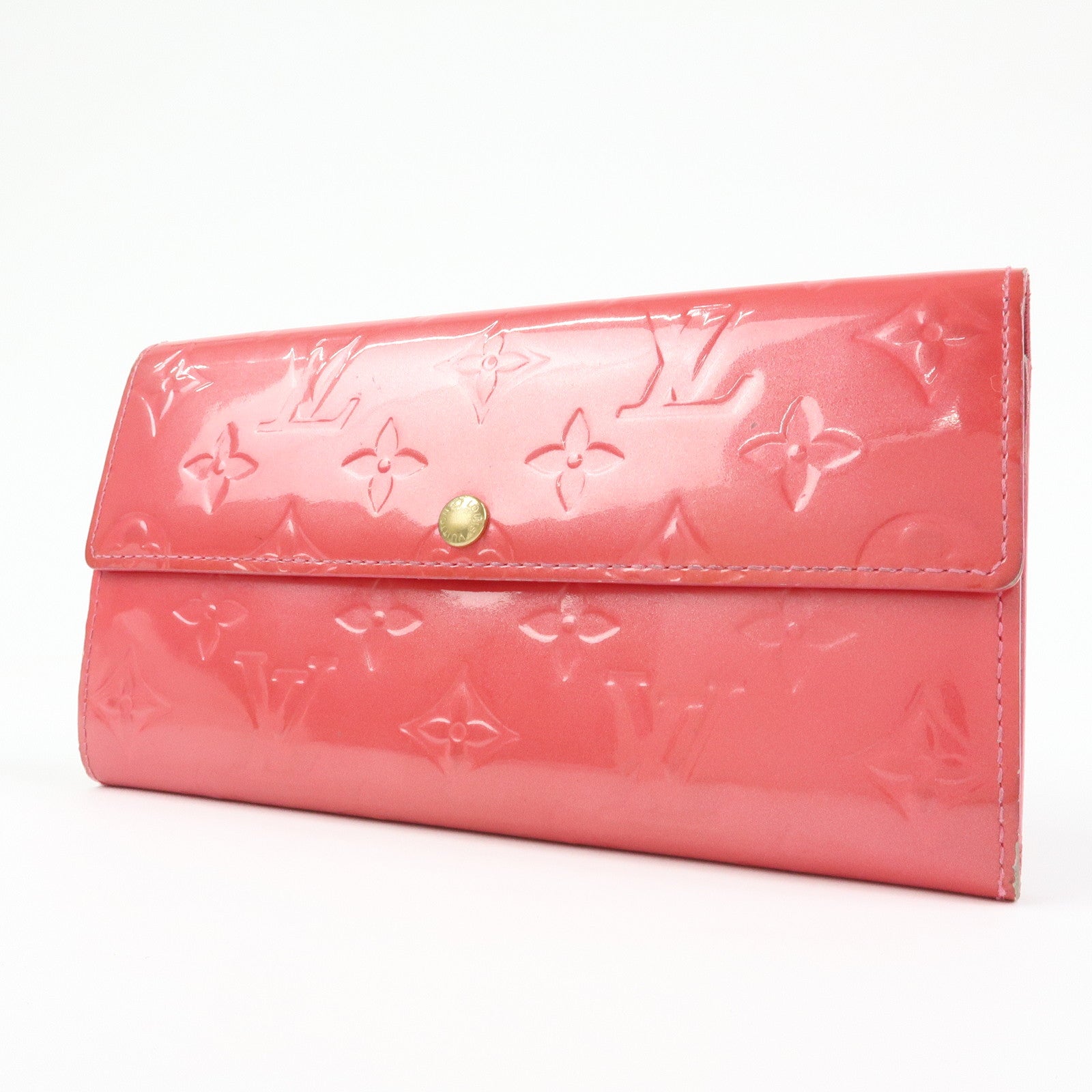 Louis Vuitton Vernis Porte‑Feuille Sarah Long Wallet Pink M9140F