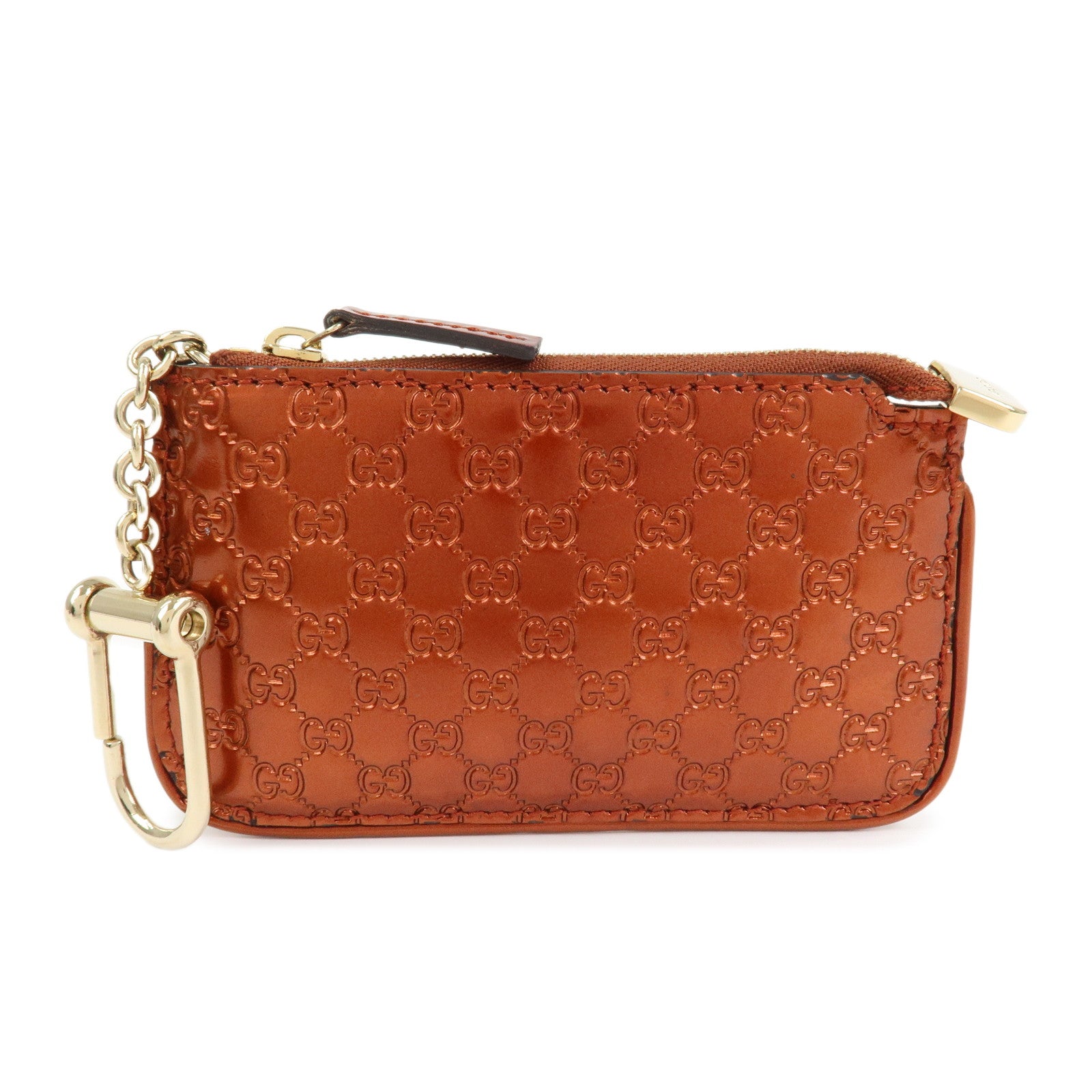 GUCCI Guccissima Leather Coin Case Key Hook Brown 233183