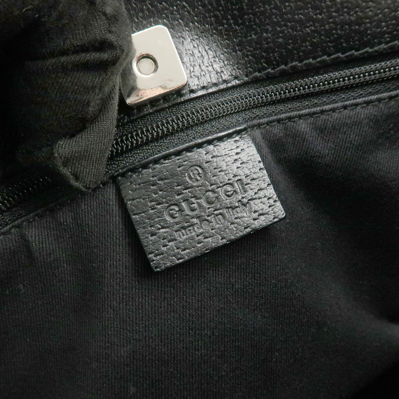 GUCCI GG Canvas Leather Shoulder Bag Hand Bag Black 113012