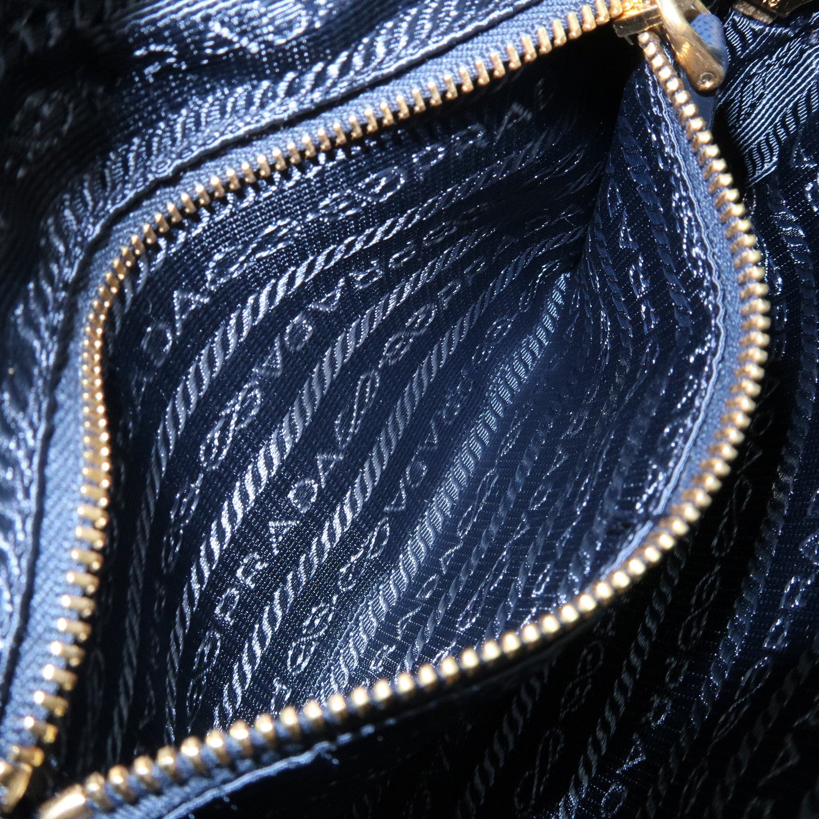 PRADA Triangle Logo Denim Cosmetic Pouch Accessory Pouch Blue