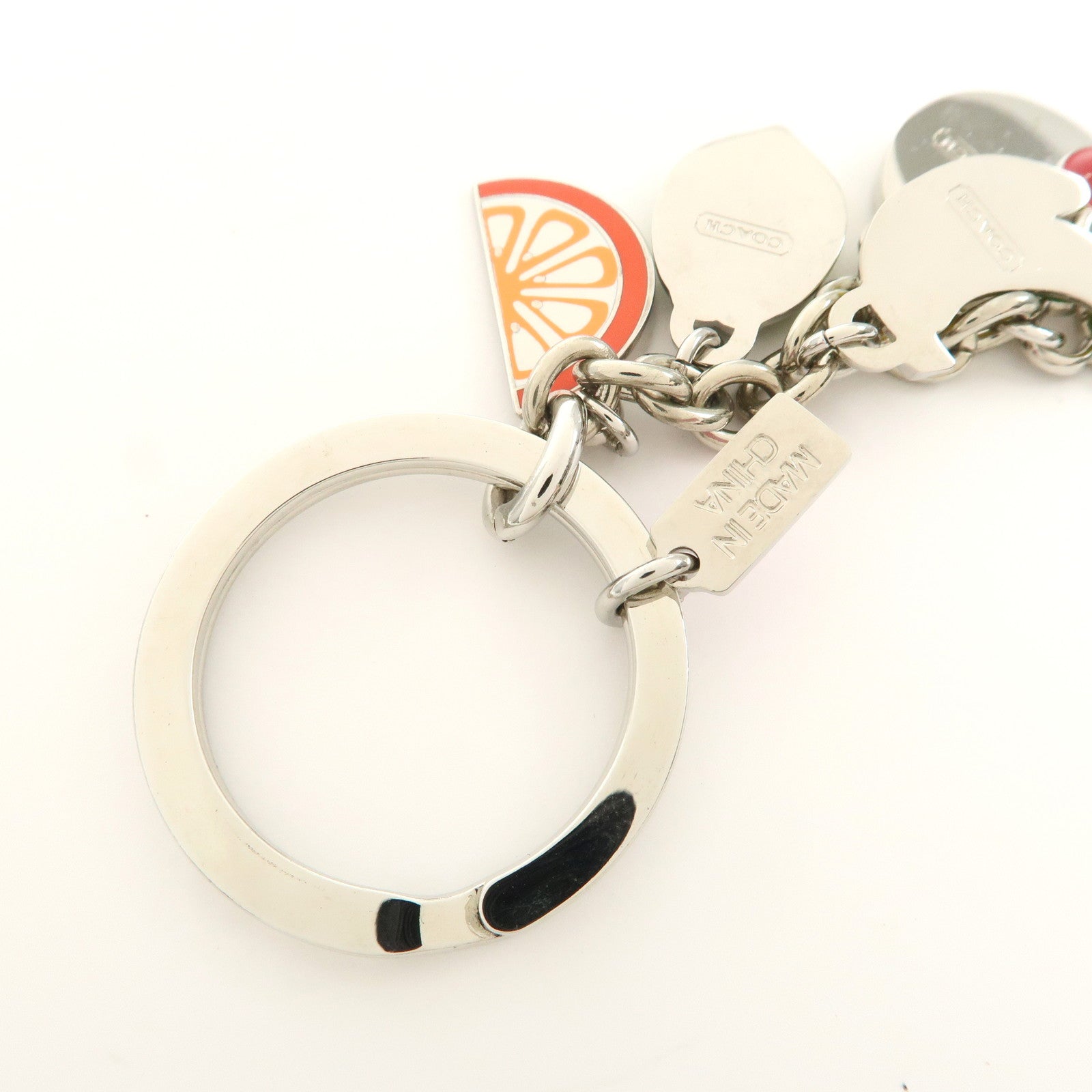 COACH Set Of 3 Bag Charm Key Charm Metal Multicolor Fruits