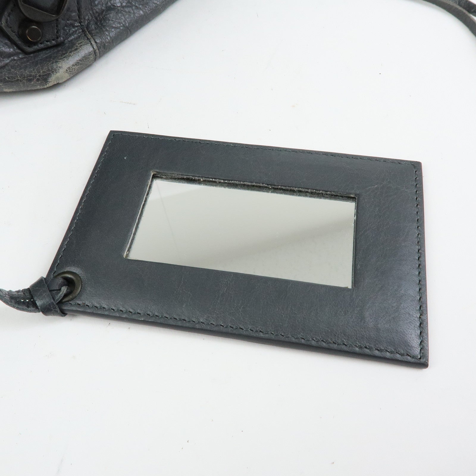 BALENCIAGA The Sunday Leather Tote Bag Hand Bag Gray 228750