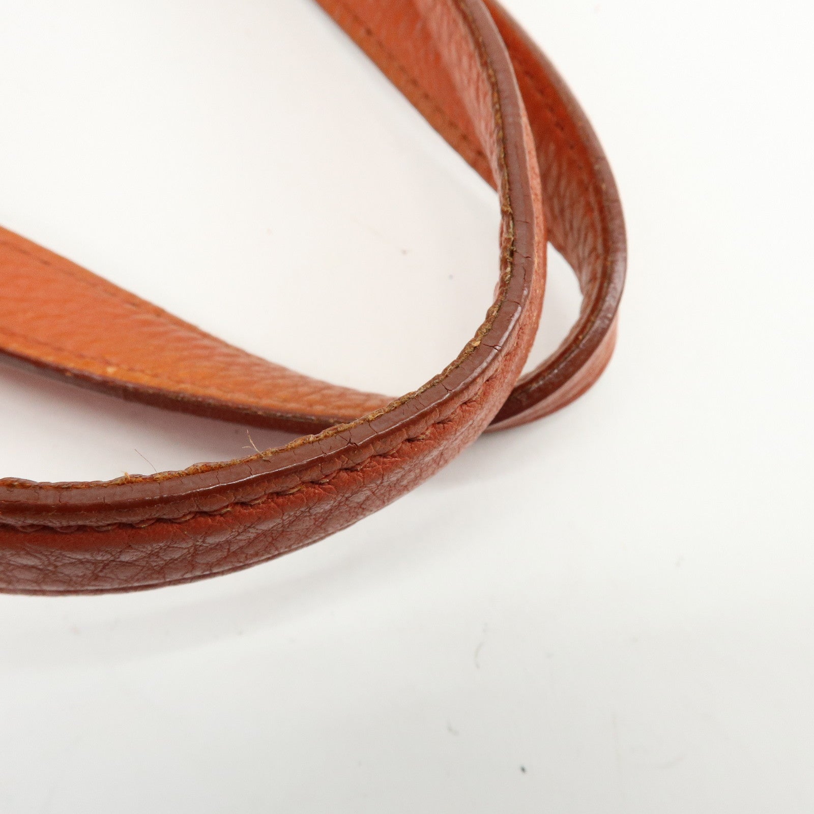 MIU MIU Logo Leather Hand Bag Tote Bag Orange