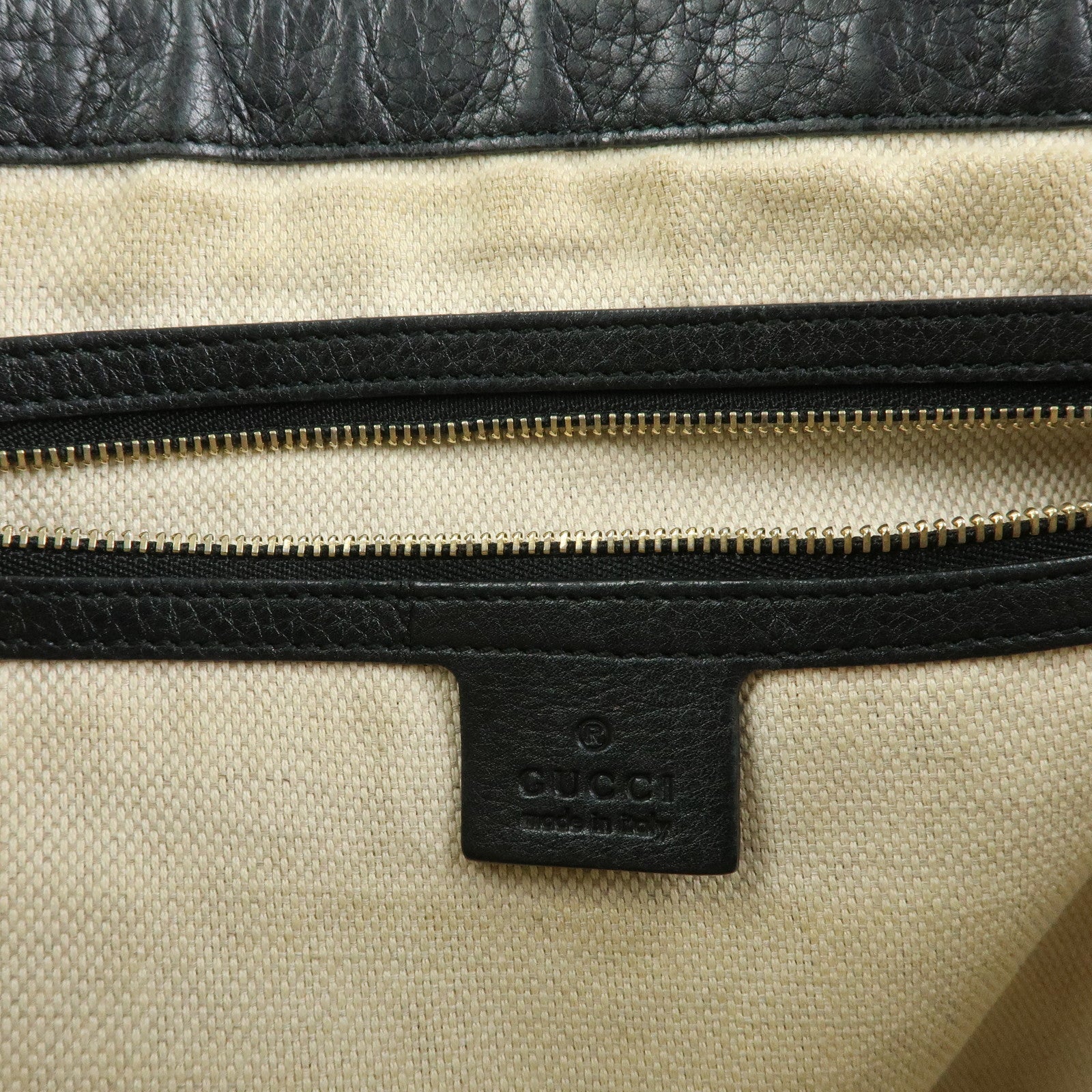 GUCCI SOHO Interlocking G Leather Shoulder Bag Tassel Black 308361