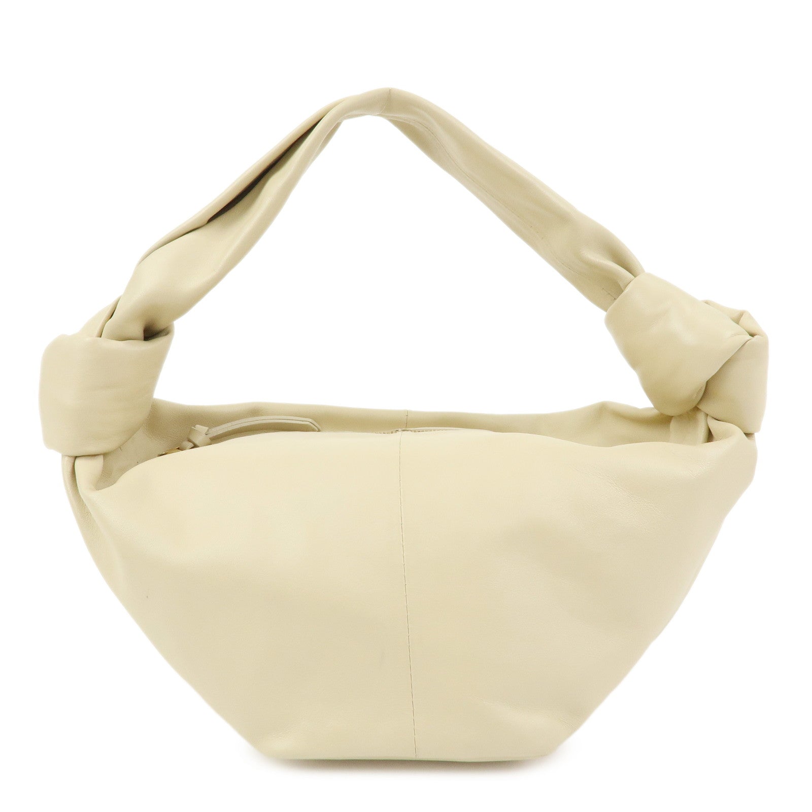 BOTTEGA VENETA Double Knot Lamb Skin Hand Bag Beige 629635