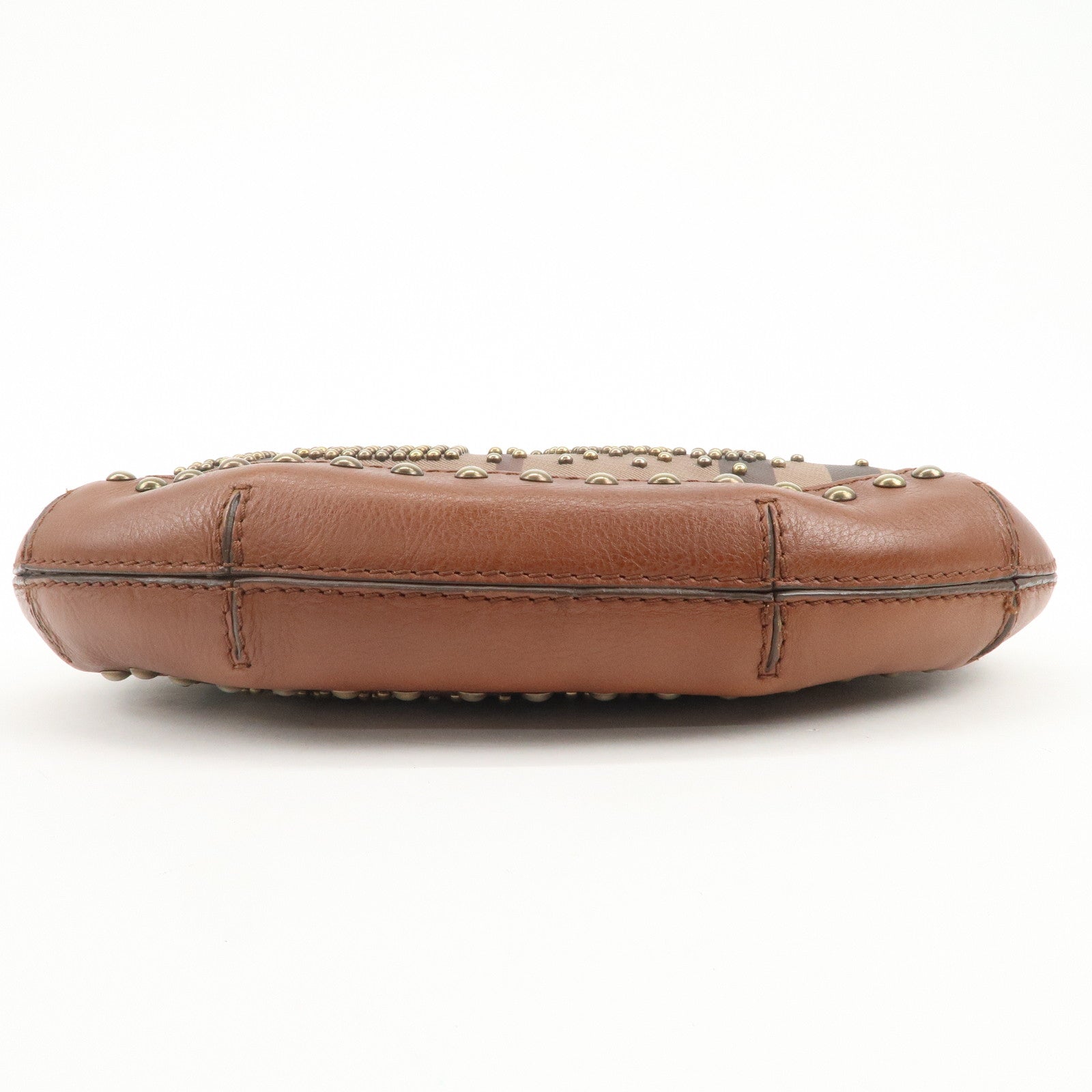 BURBERRY Heart Studs PVC Leather 2Way Bag Shoulder Hand Bag Brown