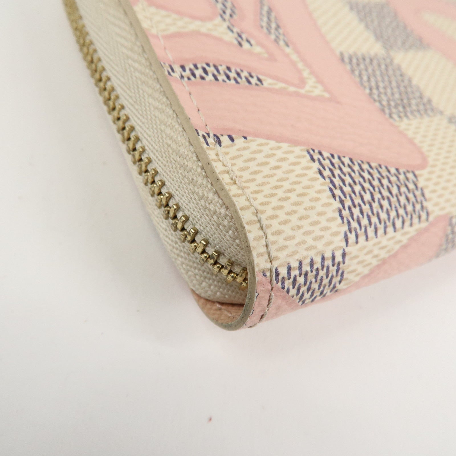 Louis Vuitton Damier Azur Tahiti Zippy Coin Purse Wallet N60098 Used