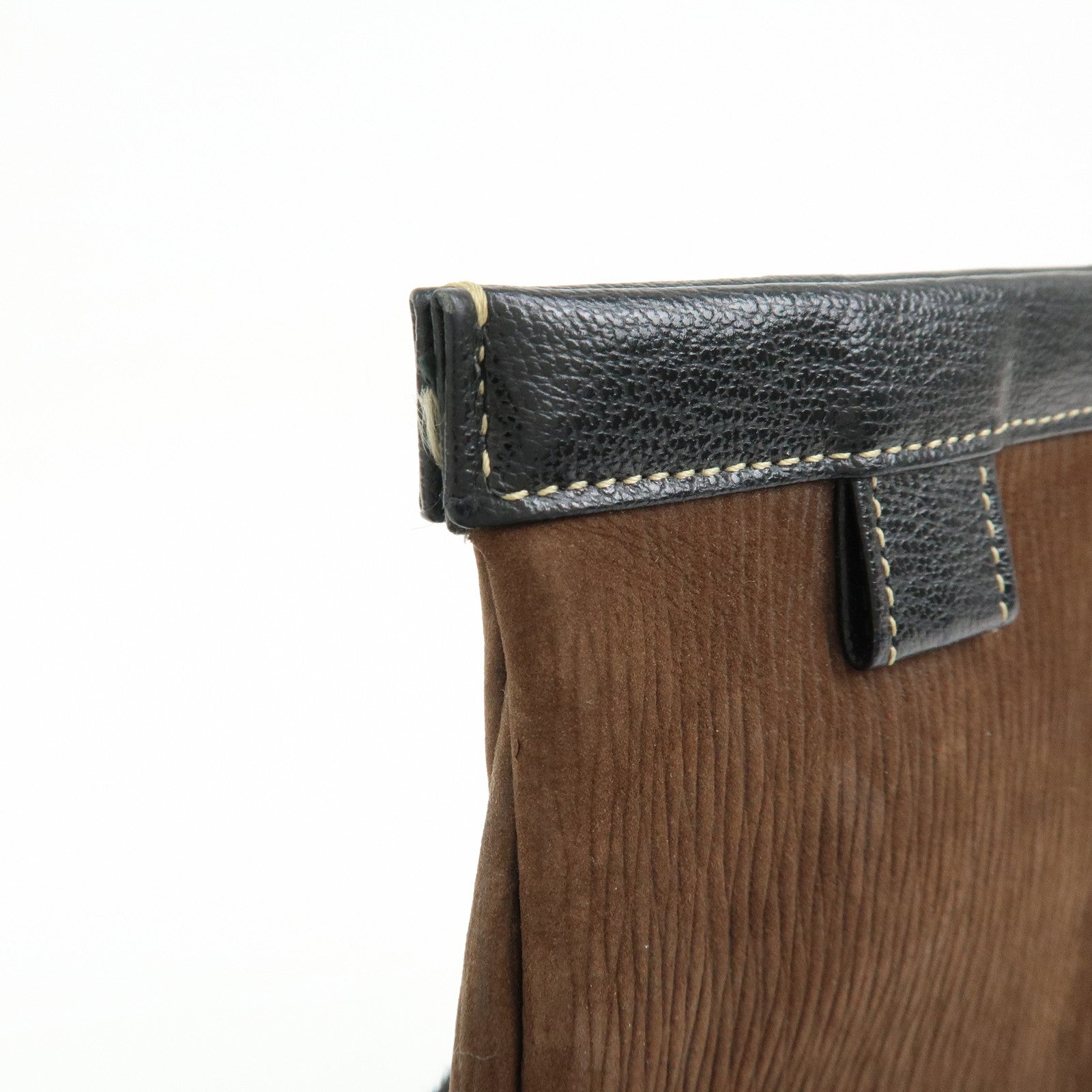 LOEWE Velazquez Suede Leather Pouch Glasses Case Brown Black