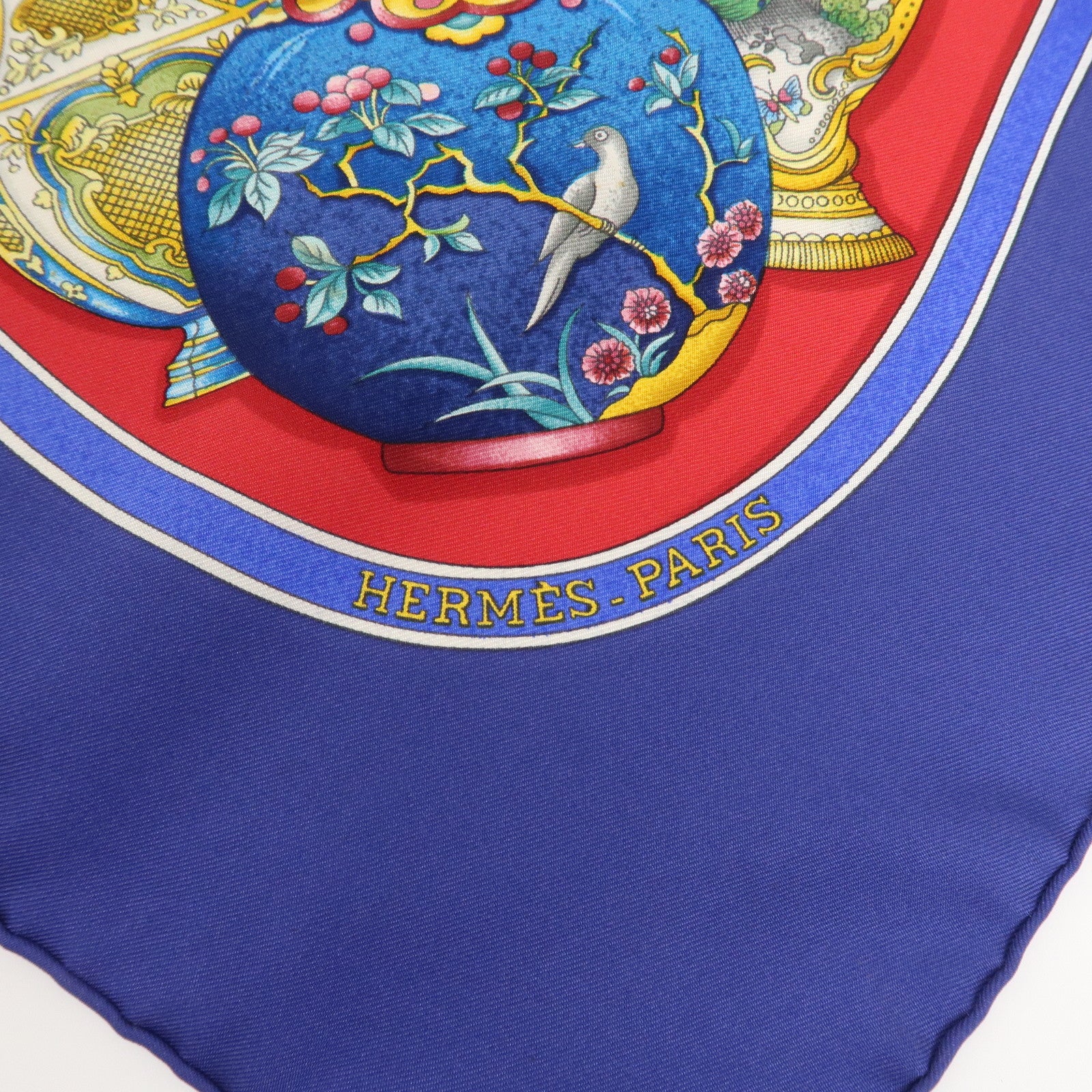 HERMES Carre 90 Silk 100% Scarf Pourvu qu'on ait l'ivresse Navy Red