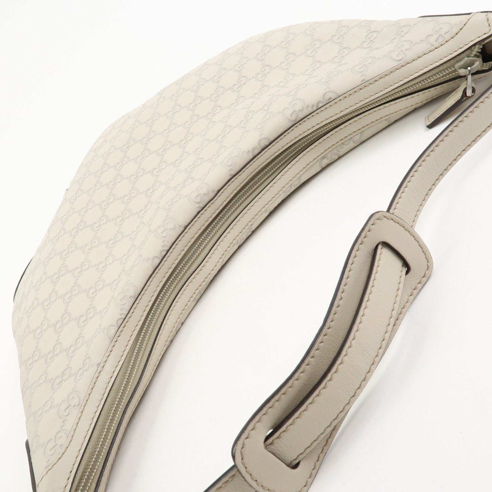 GUCCI Sherry Guccissima Leather Shoulder Bag Hand Bag Ivory 293596