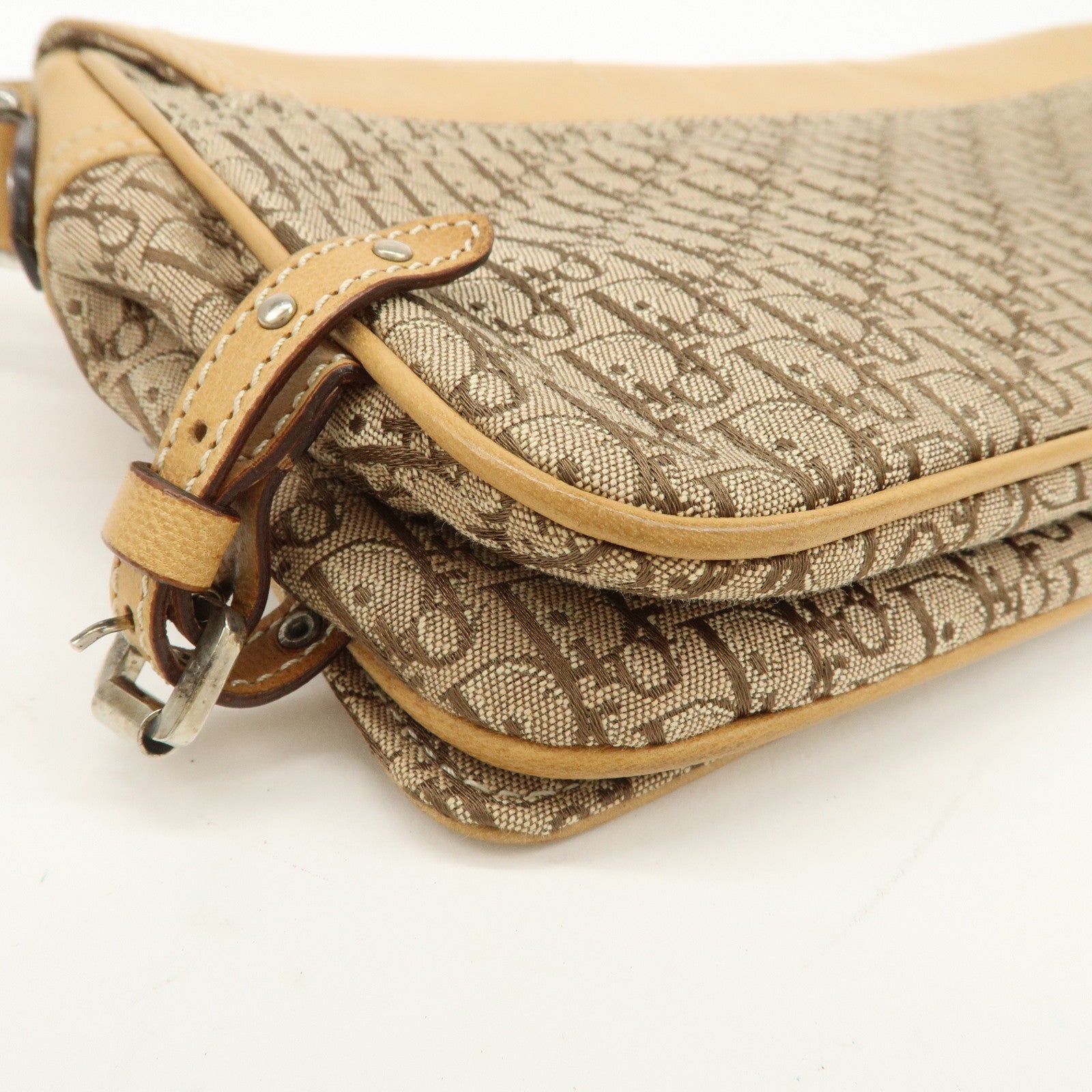 Christian Dior Trotter Street Chic Canvas Leather Shoulder Bag