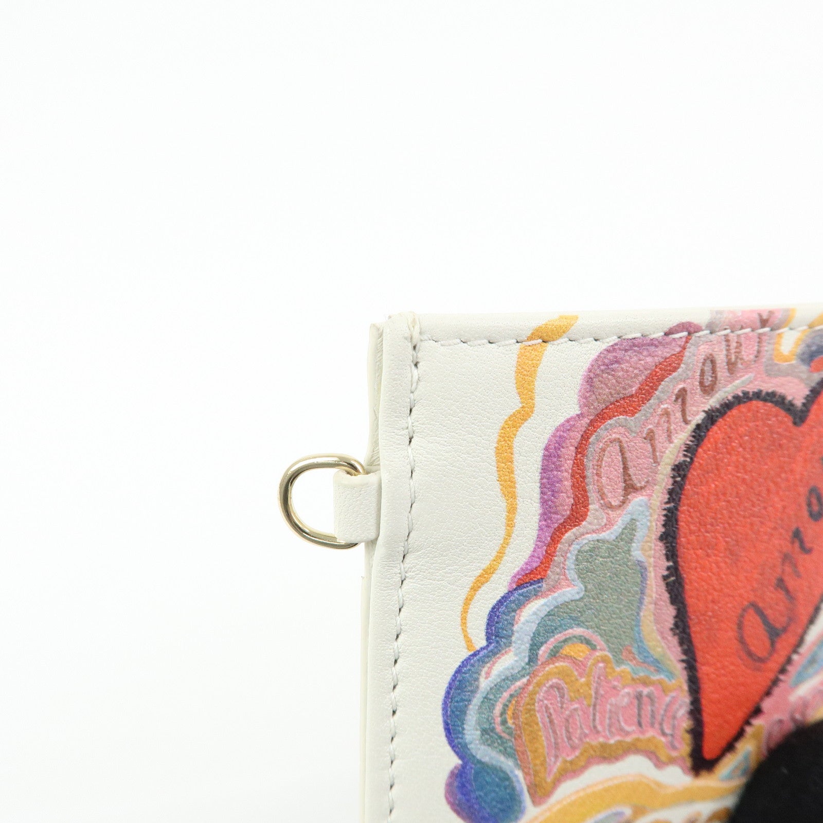 Christian Dior Lady Dior Amore Valentine Leather Card Case Ivory