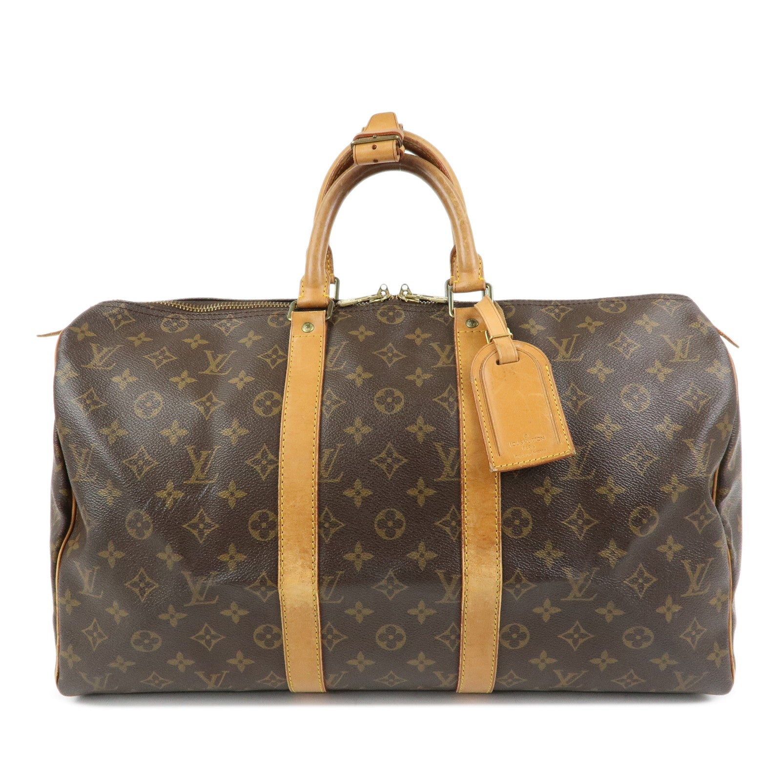 Louis Vuitton Monogram Keep All 45 Boston Bag Brown M41428
