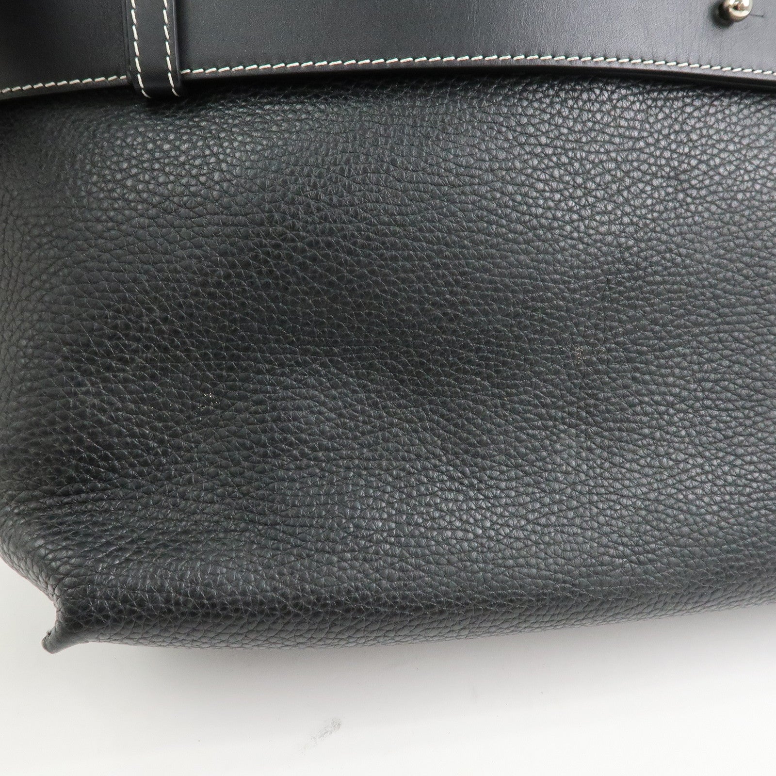 LOEWE Anagram Logo Leather Shoulder Bag Crossbody Bag Black