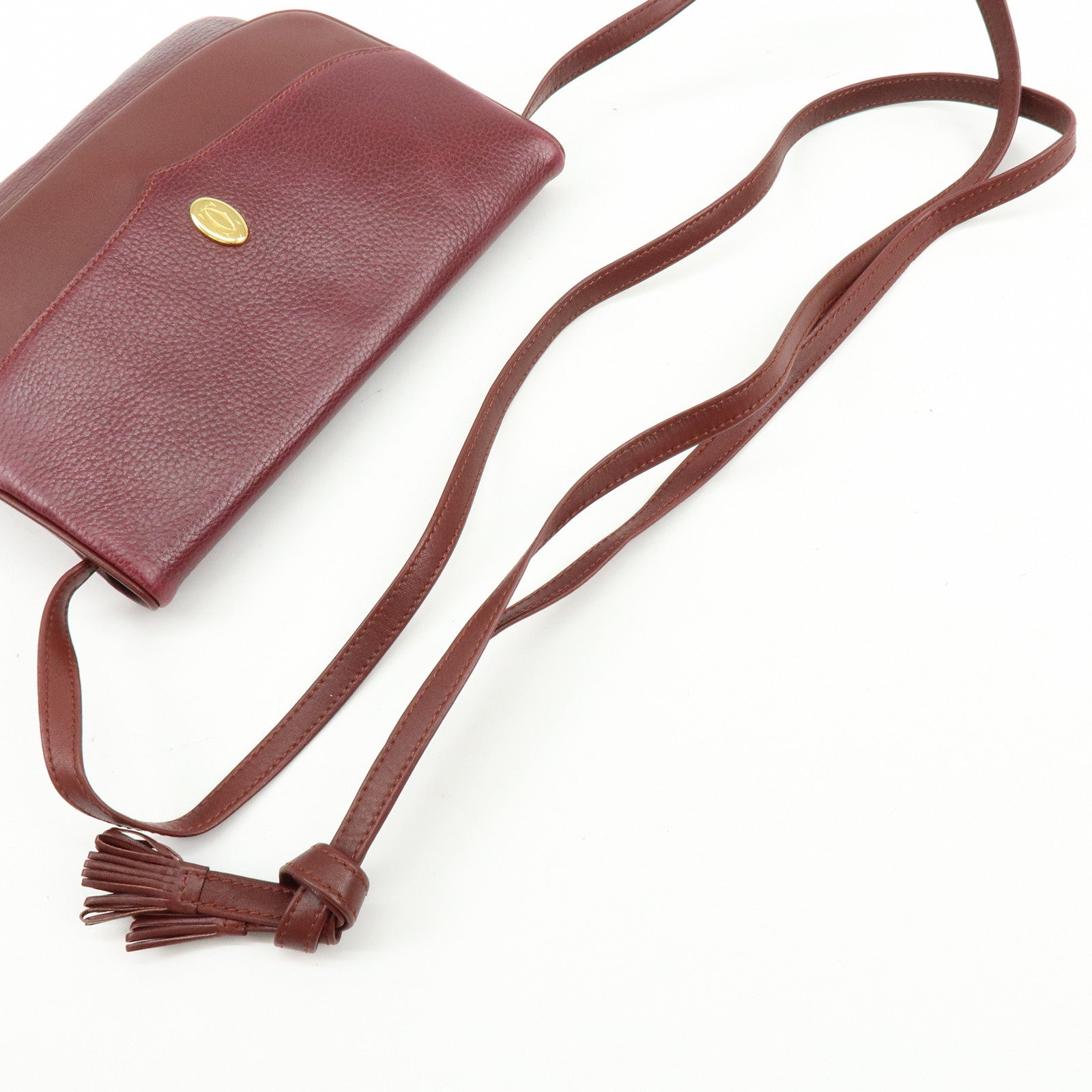 Cartier Must de Cartier Leather Shoulder Bag Crossbody Bag Bordeaux