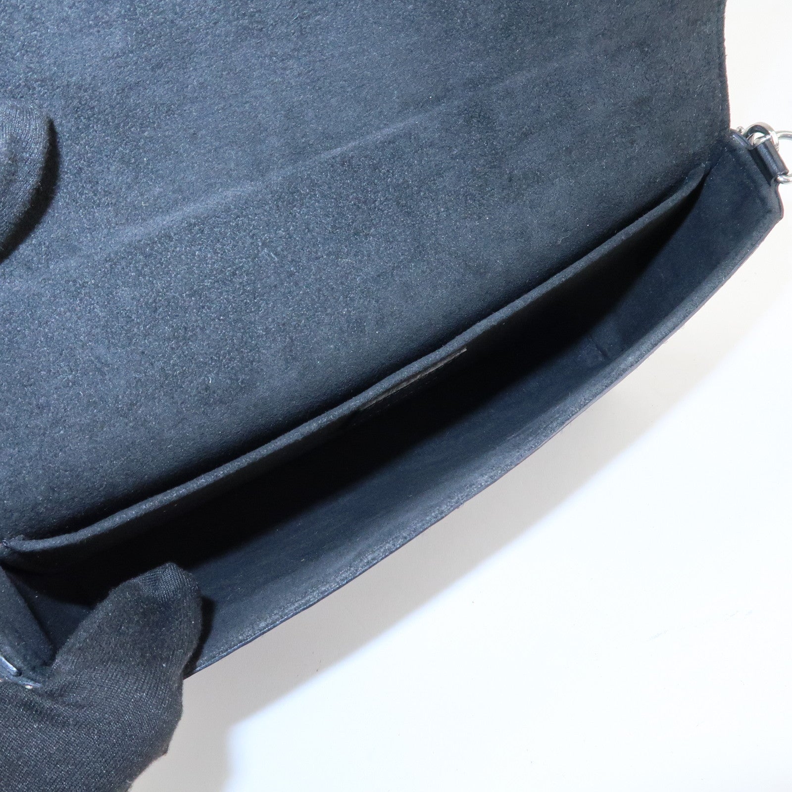 Louis Vuitton Epi Pochette Felicie Leather Hand Bag Black M62648 Used