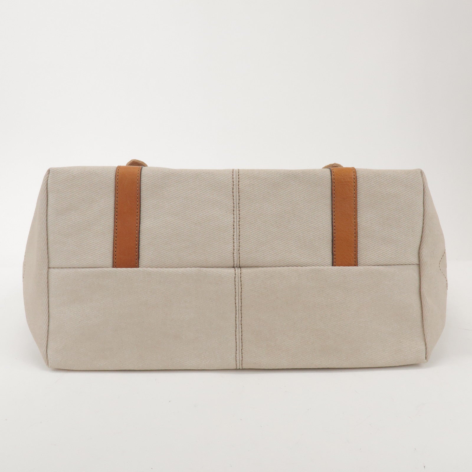 BURBERRY Blue Label Canvas Suede Leather Tote Bag Natural Brown